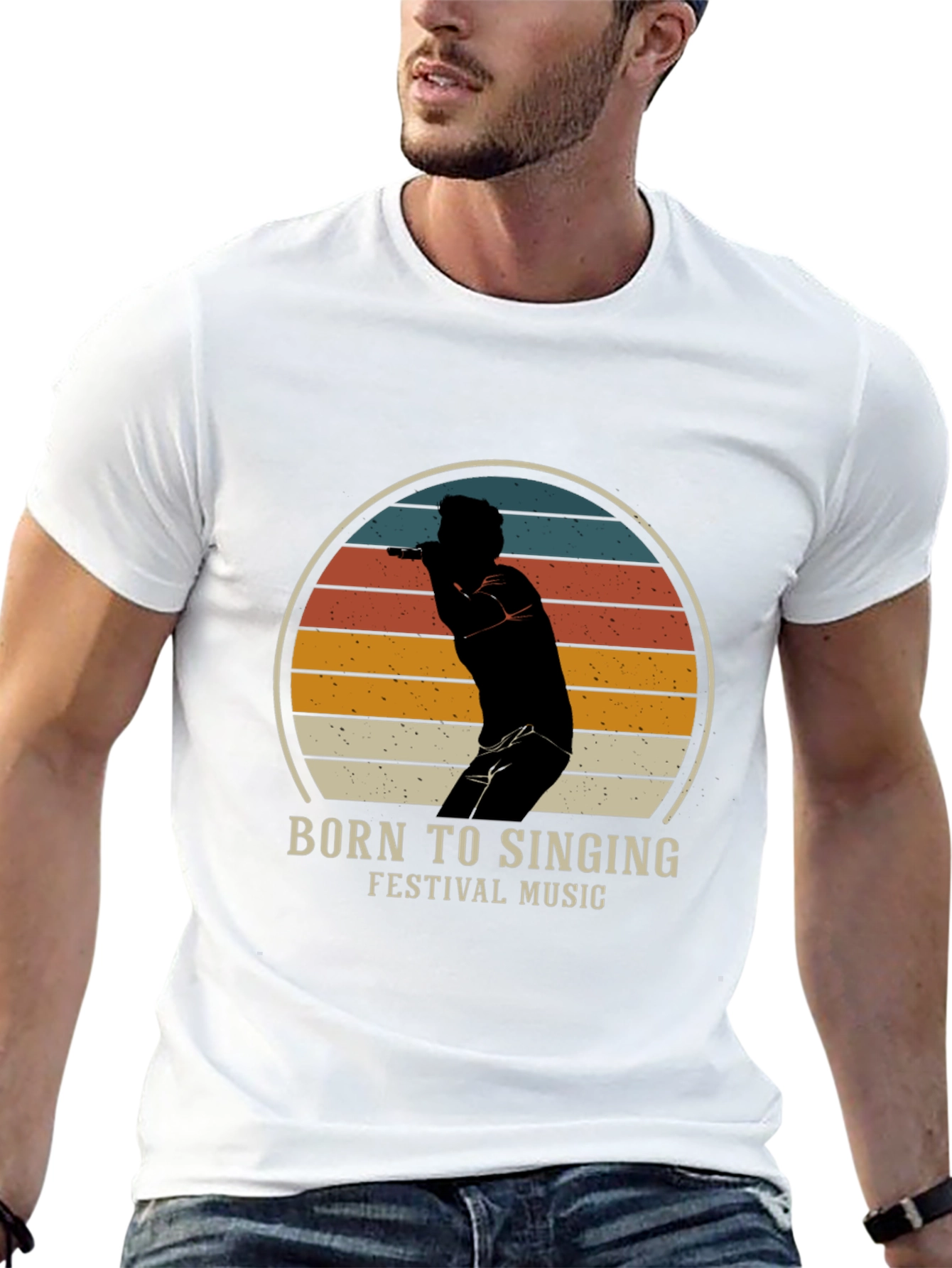 Black Born to Sing T-Shirt - Festival Music view 13