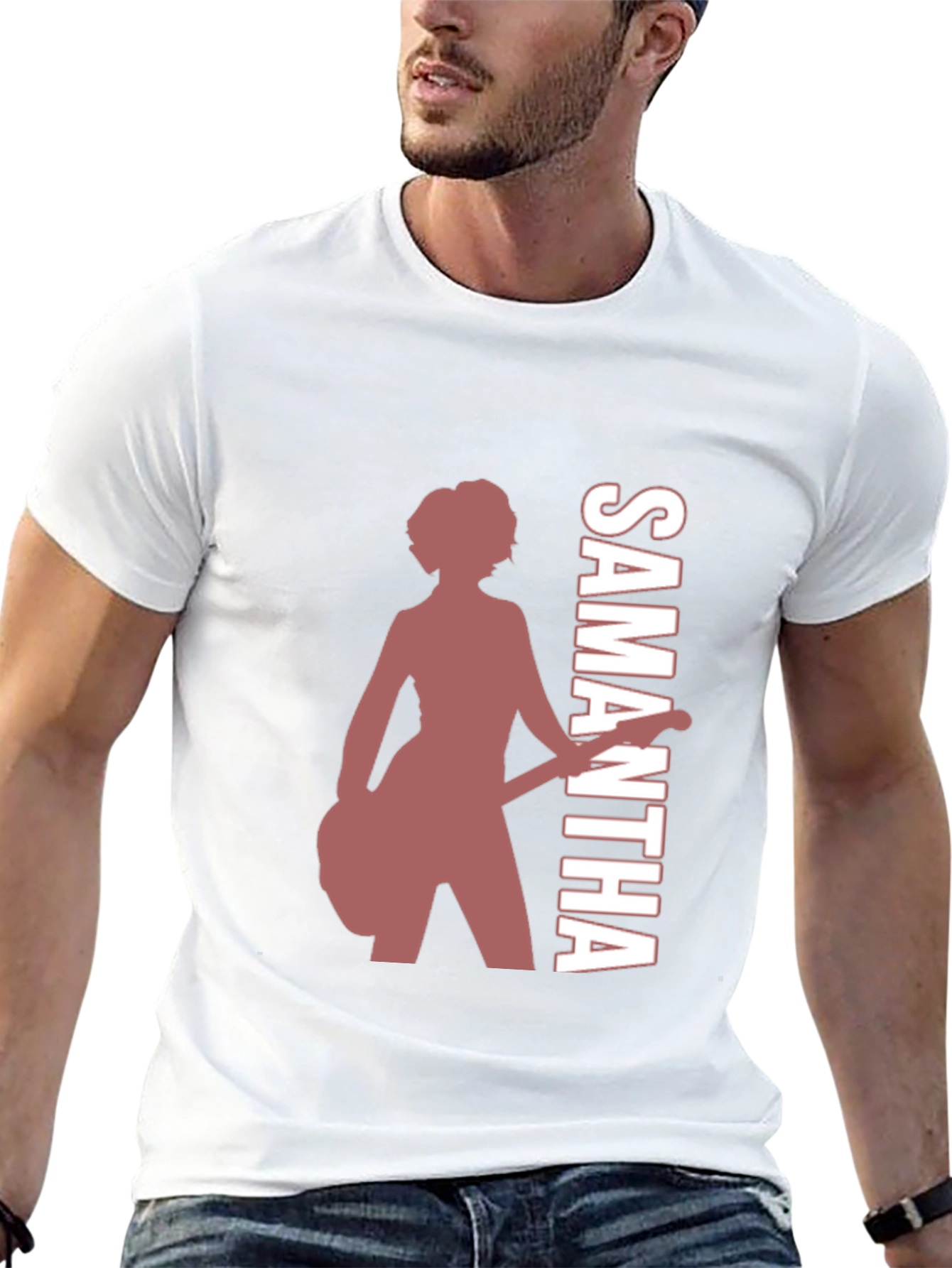 Black Samantha Guitar Player Graphic Tee view 13