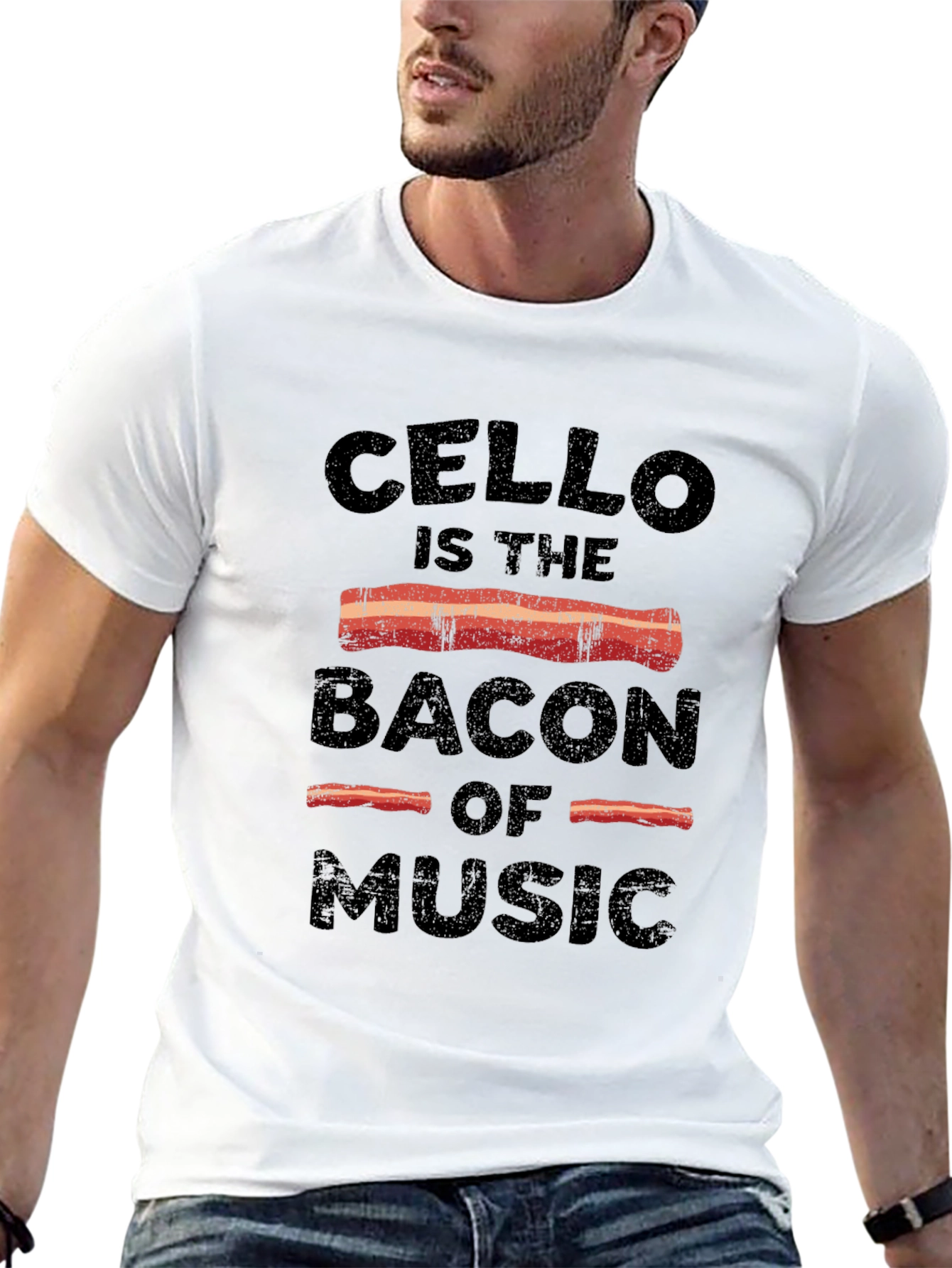 Cello Bacon of Music T-Shirt - Music Lover's Tee - 13