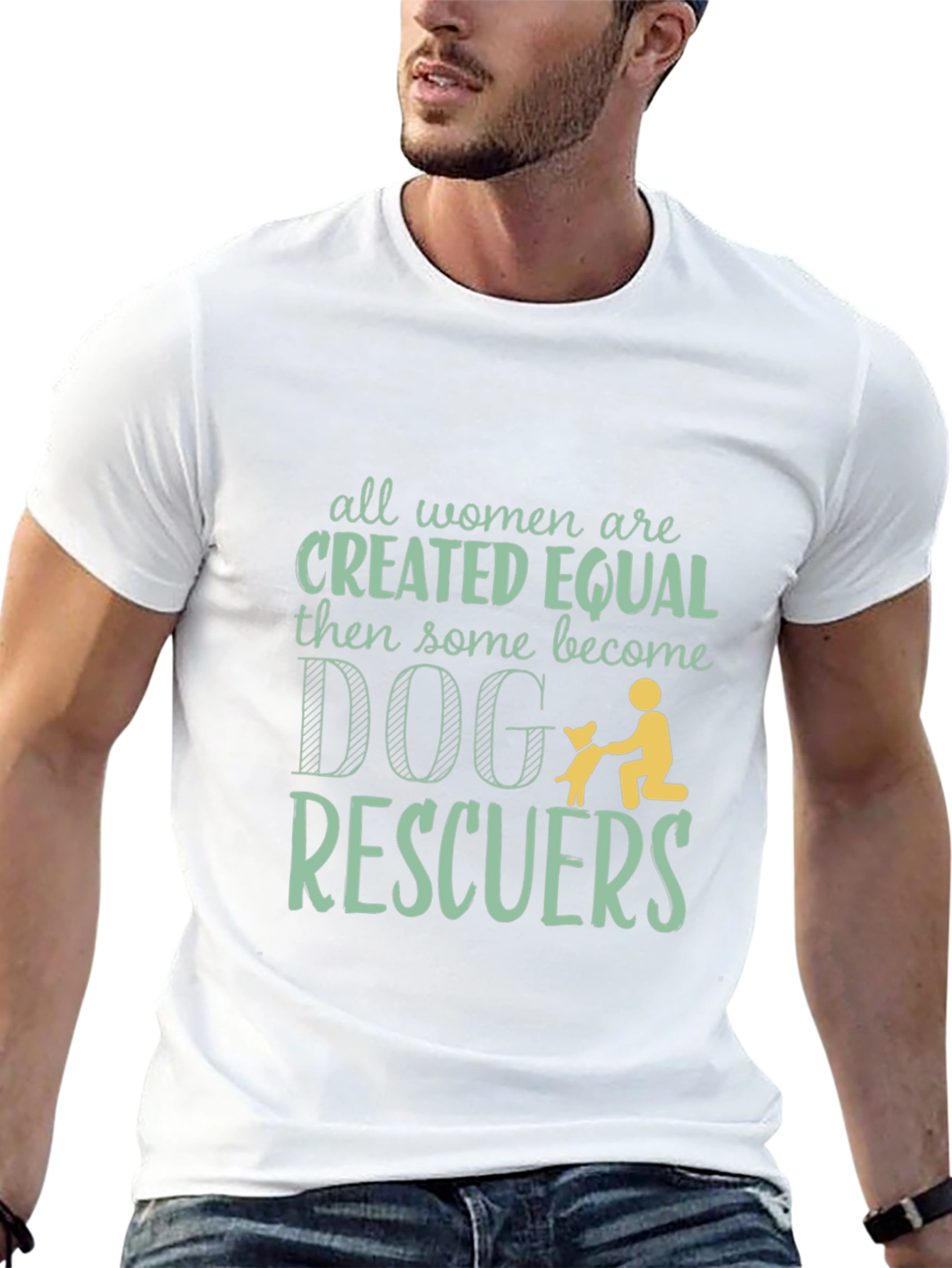 Black Dog Rescuer Tee - All Women Are Created Equal T-Shirt view 13