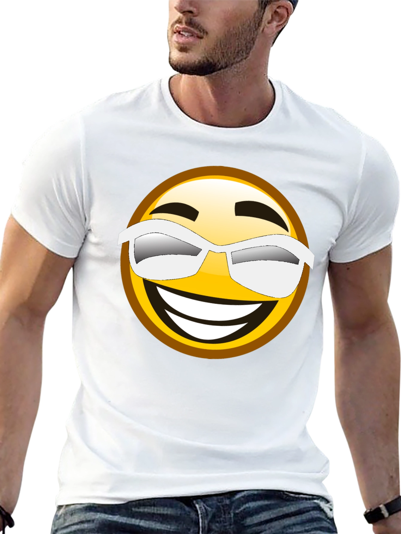 Black Cool Emoji Graphic Black T-Shirt view 13