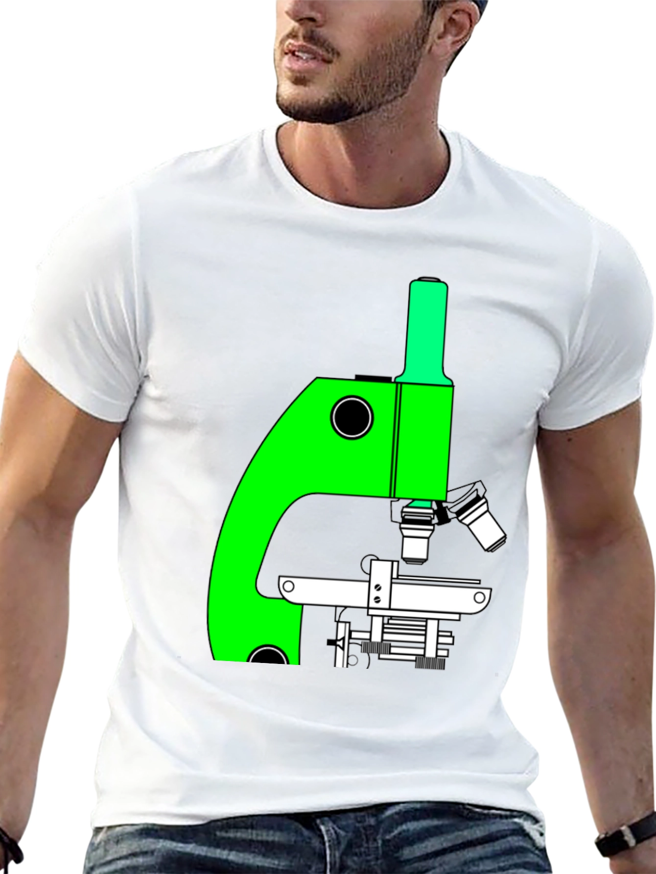 Black Science Tee: Microscope Graphic T-Shirt view 13