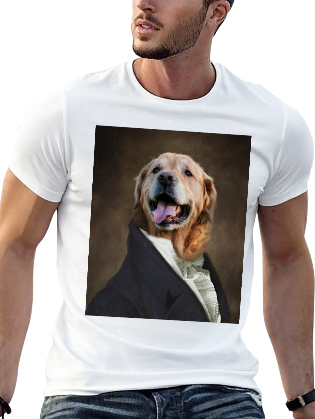Black Dog Portrait T-Shirt - Canine Royalty Black Tee view 13