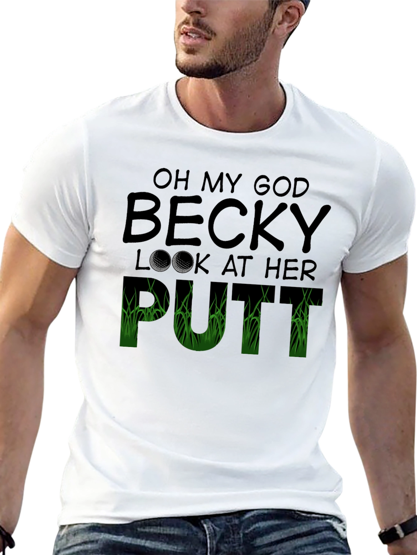 Black Oh My God Becky T-Shirt Funny Golf Tee view 13