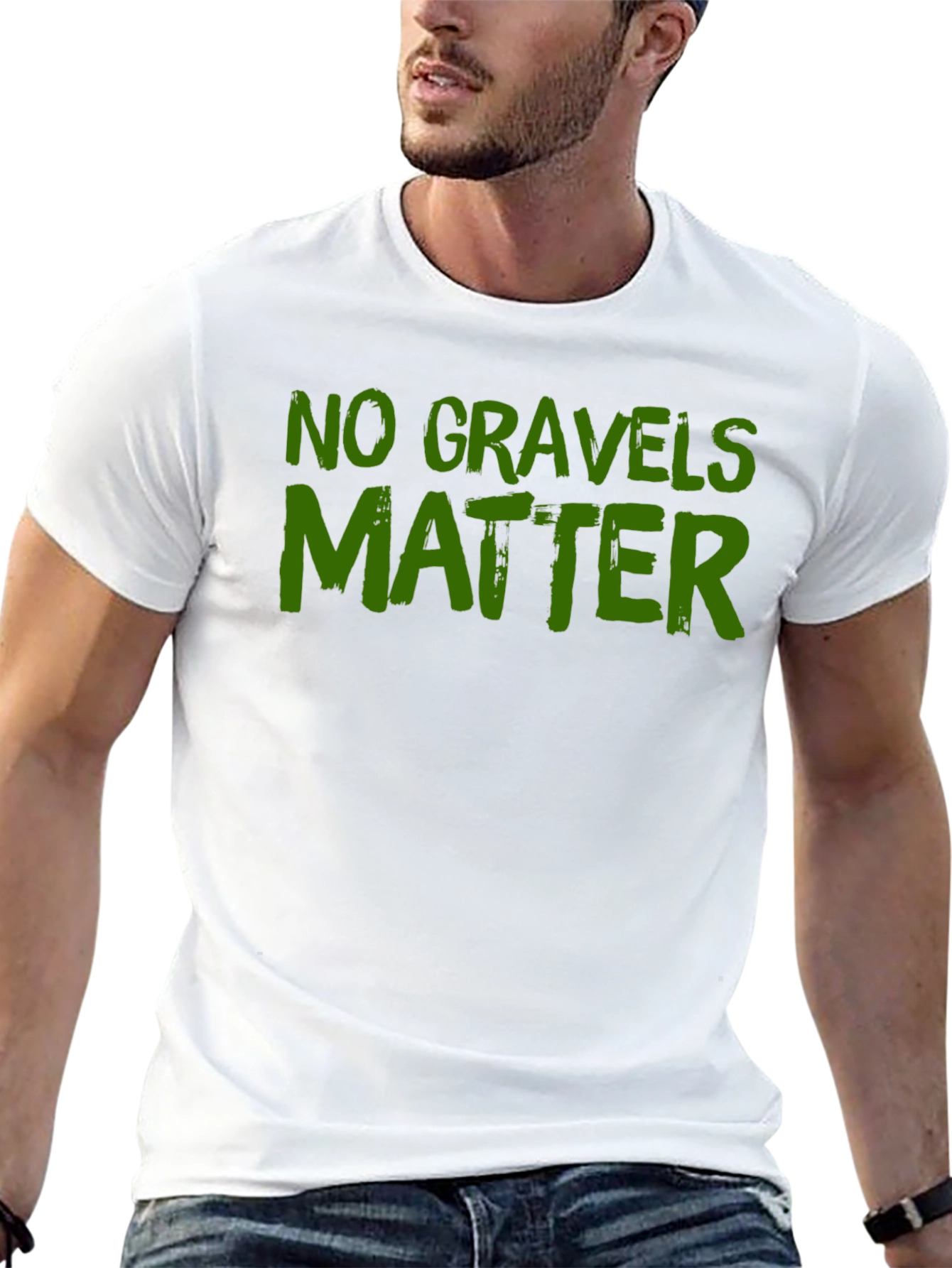 Black No Gravels Matter Funny Graphic T-Shirt view 13