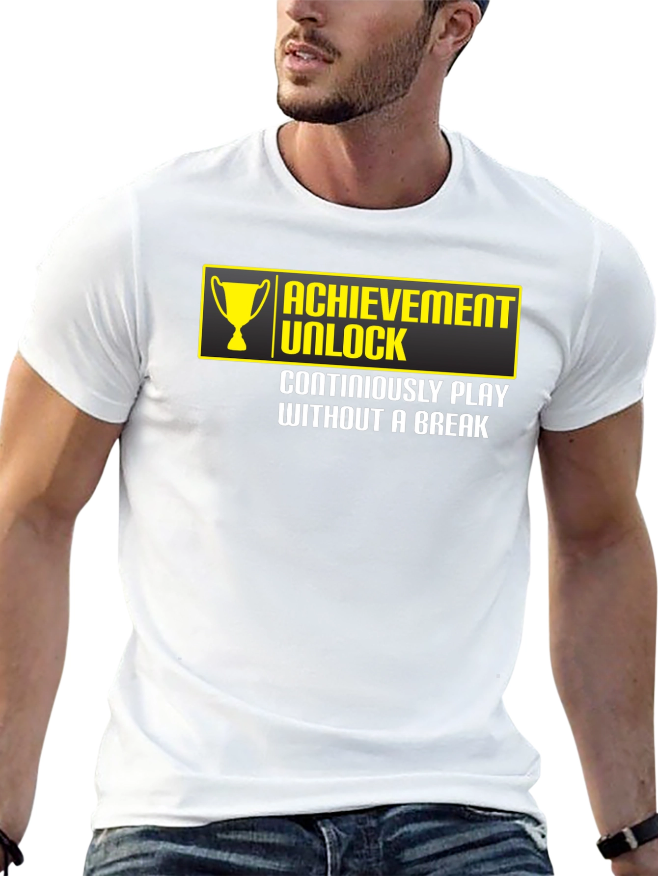 Black Achievement Unlocked Gamer T-Shirt - Play Without a Break view 13