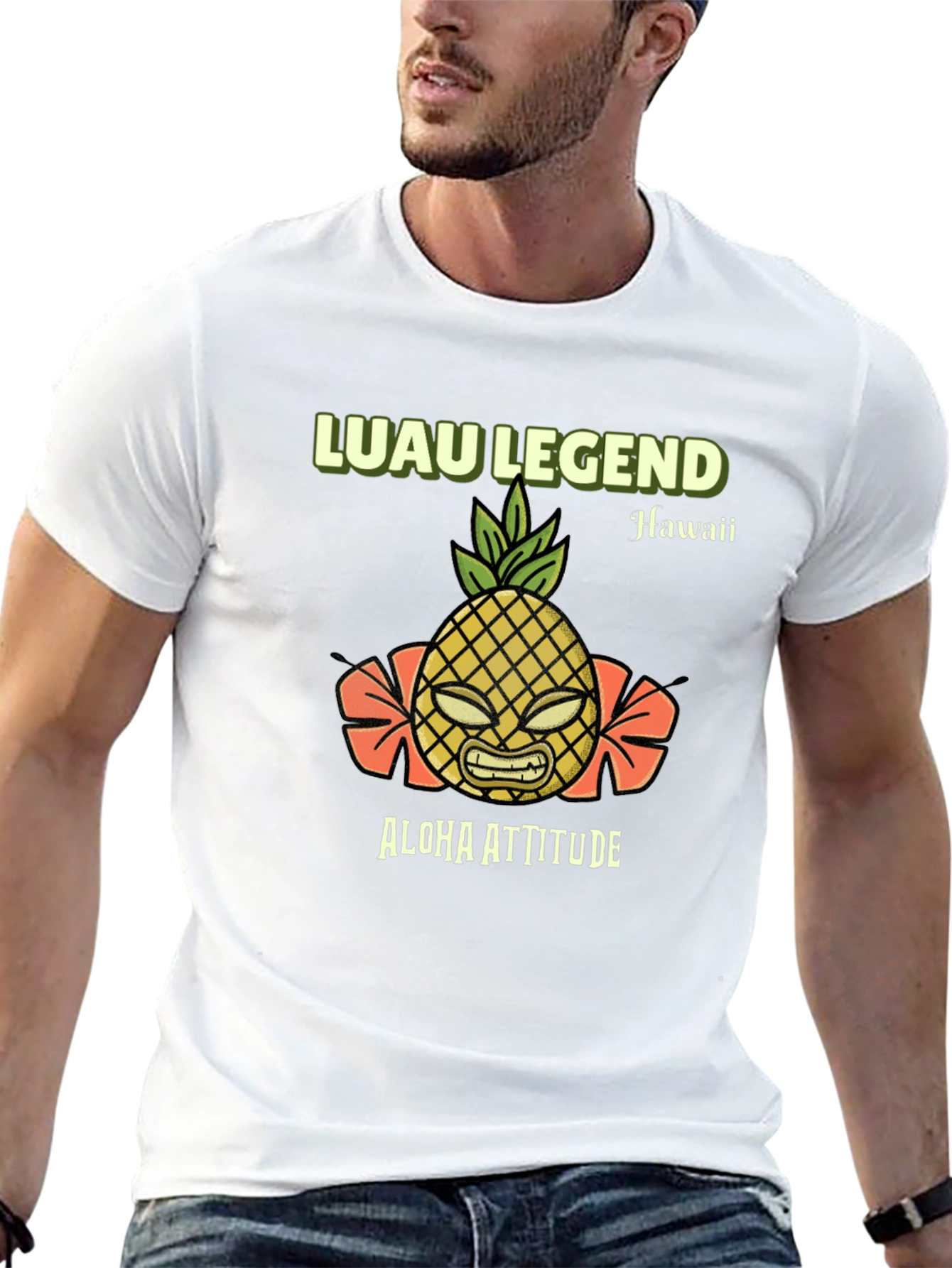 Black Luau Legend Aloha Attitude Graphic T-Shirt view 13