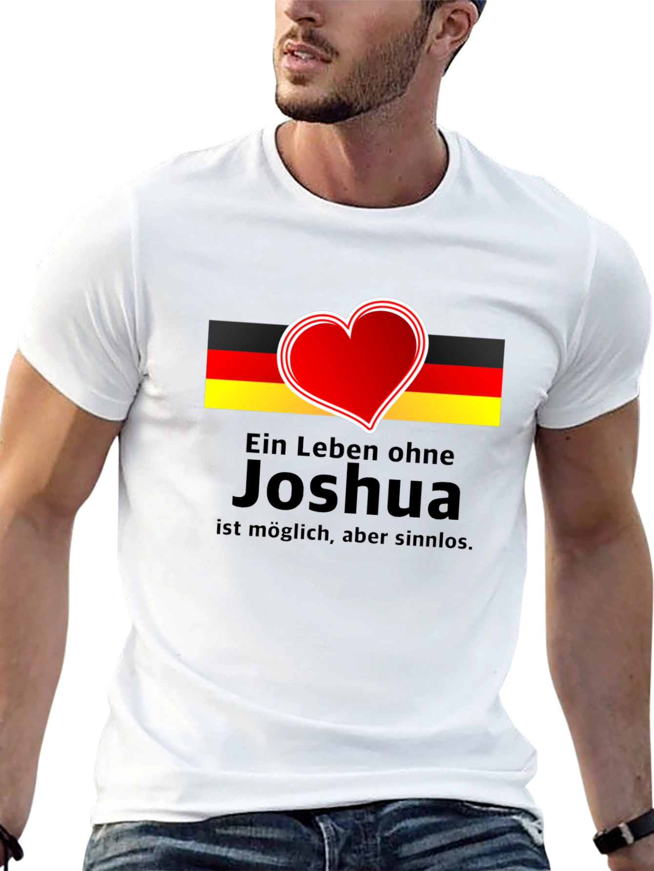 Joshua German Flag Heart T-Shirt - Black - 13
