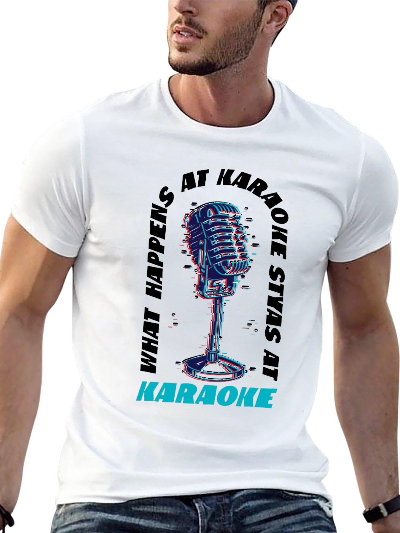 Black Karaoke Vibes Tee - "What Happens At Karaoke Stays At Karaoke" view 13