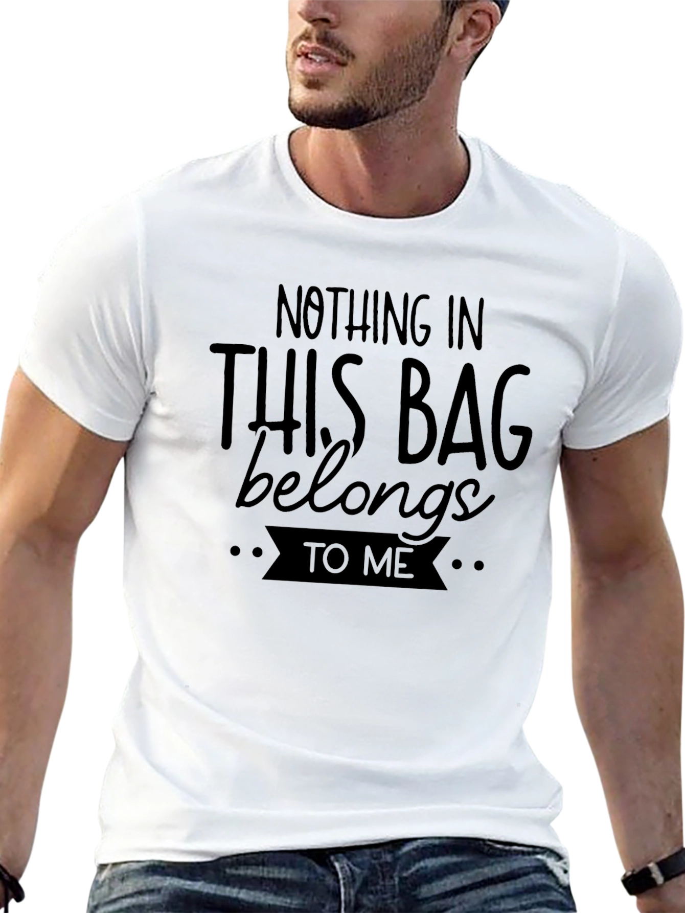 Black Nothing In This Bag T-Shirt - Mens Funny Novelty Tee view 13