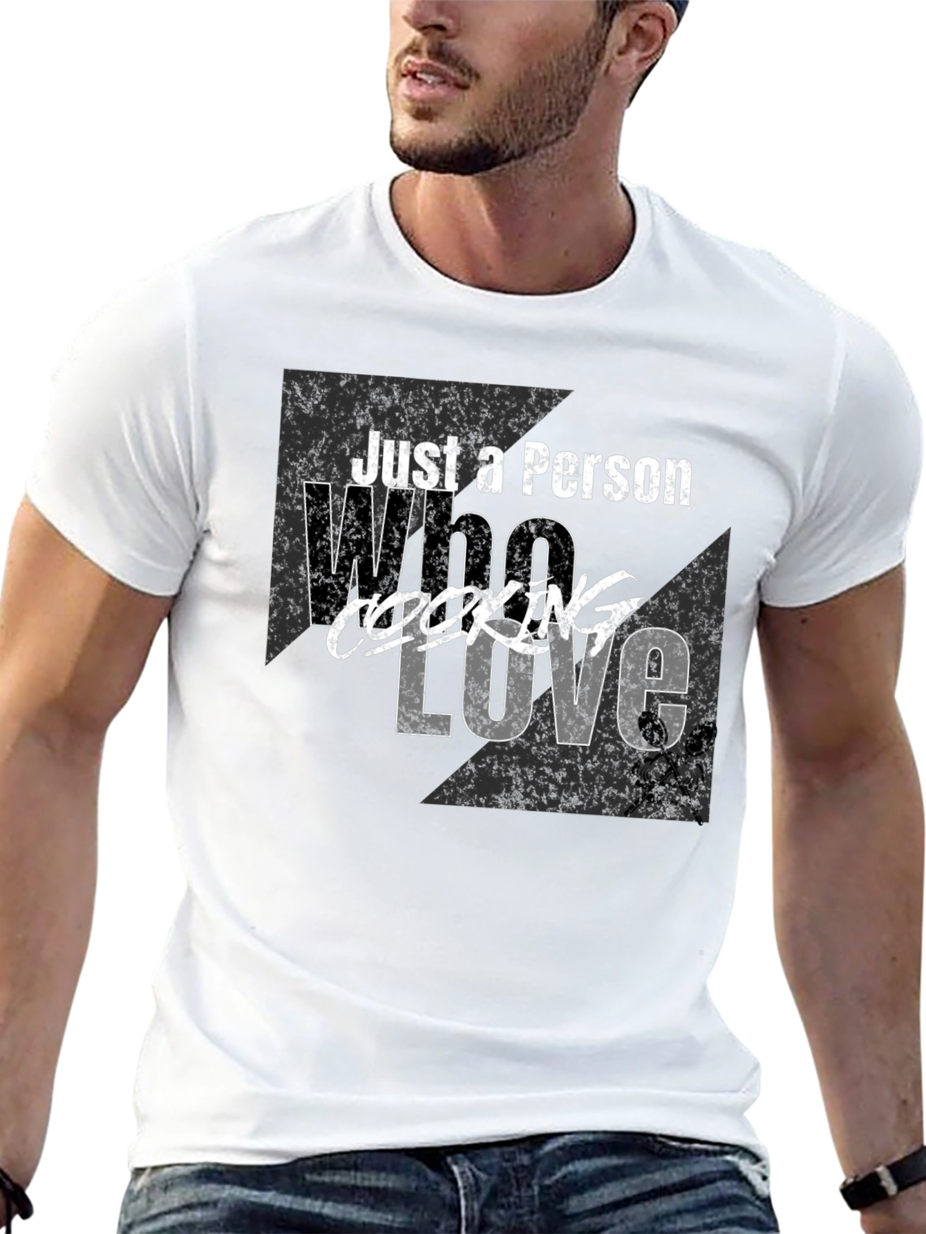 Black Just A Person Who Loves Cooking T-Shirt view 13