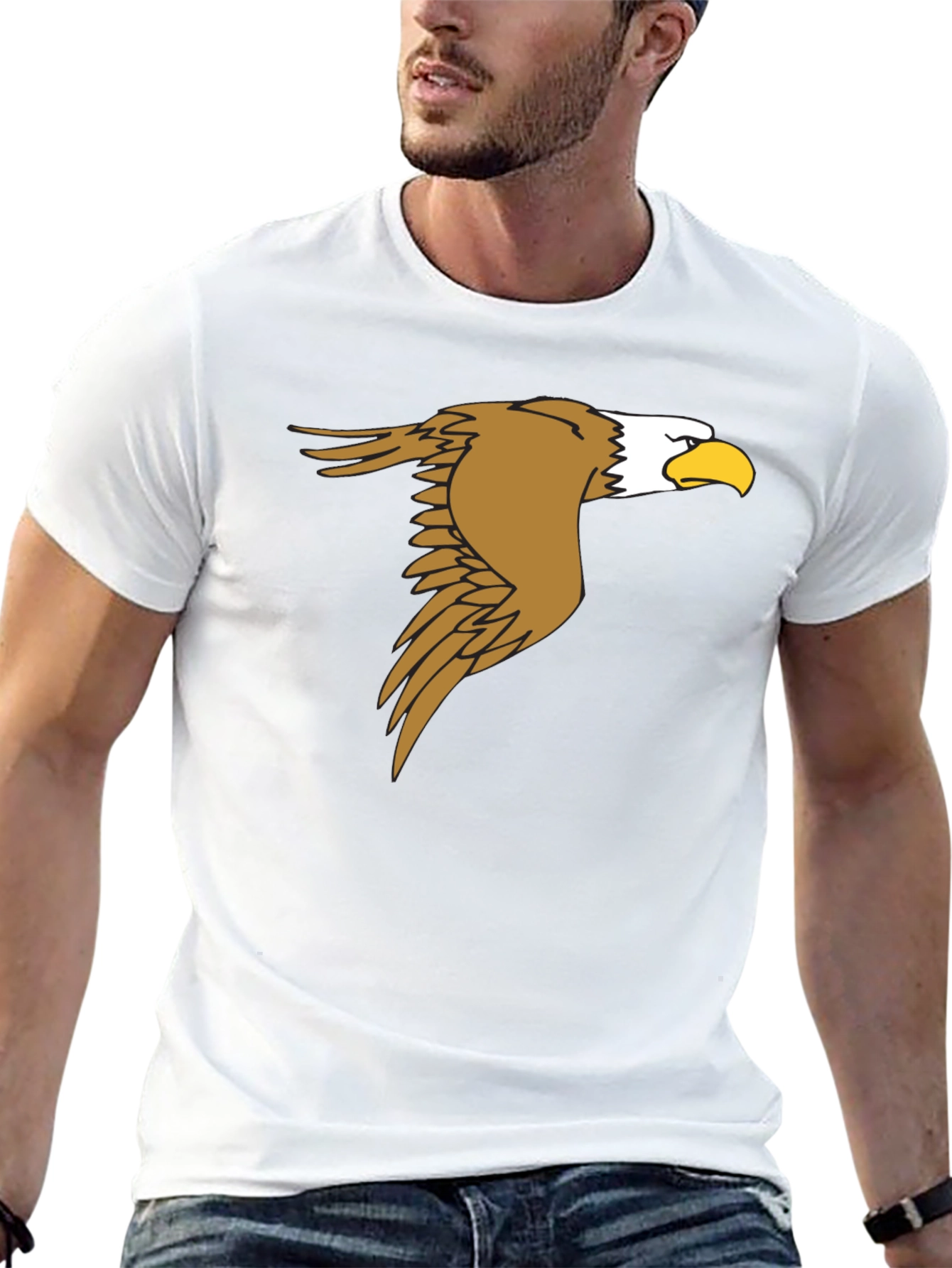 Black Eagle Graphic Black T-Shirt - Men's Fashion Tee view 13