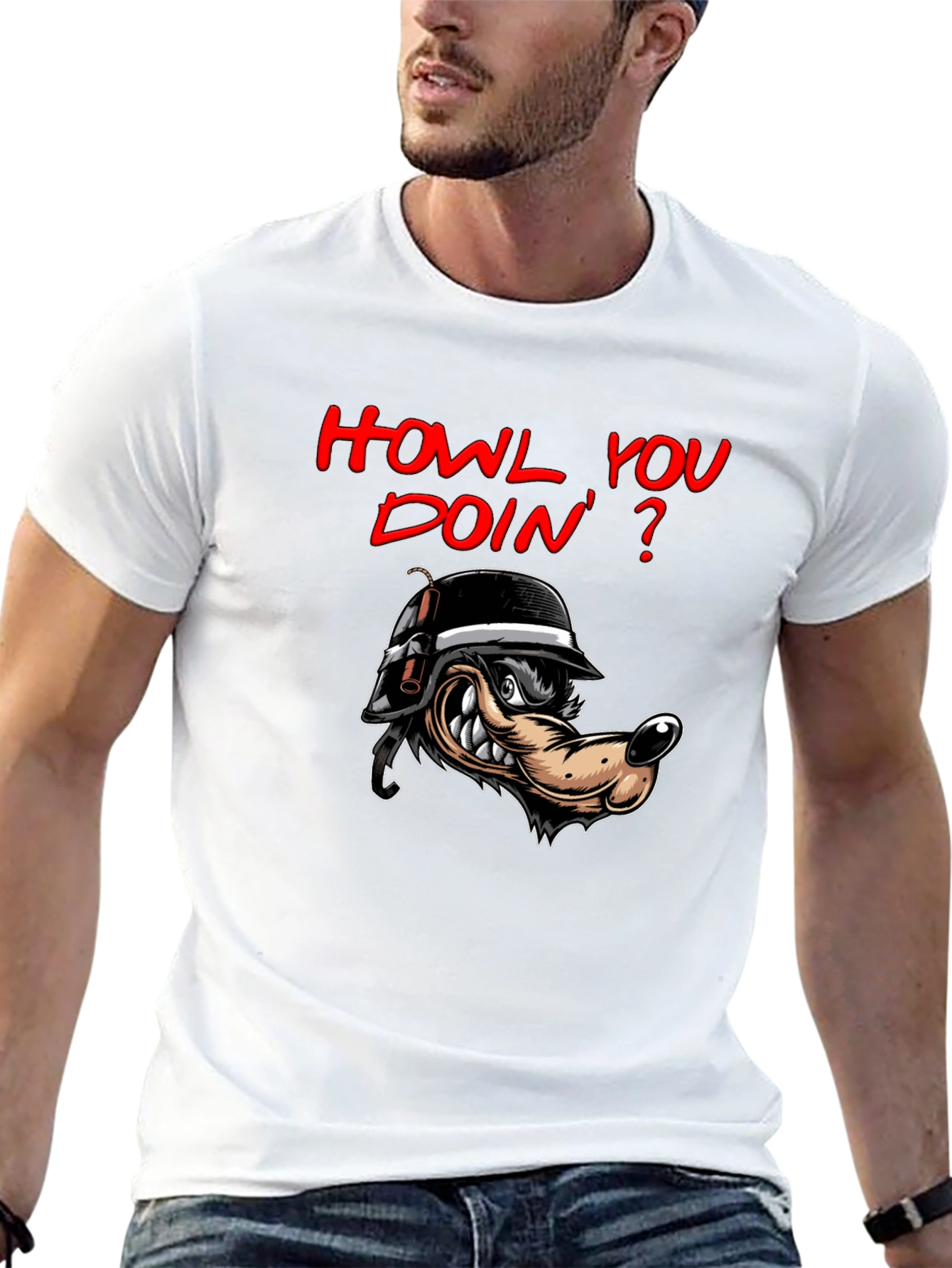 Black Howl You Doin' T-Shirt view 13