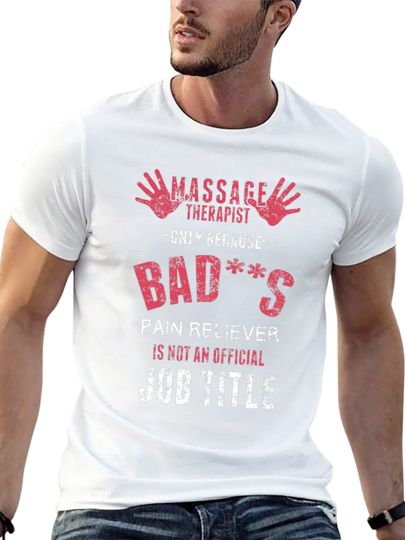 Black Massage Therapist Novelty T-Shirt - Badass Pain Reliever view 13