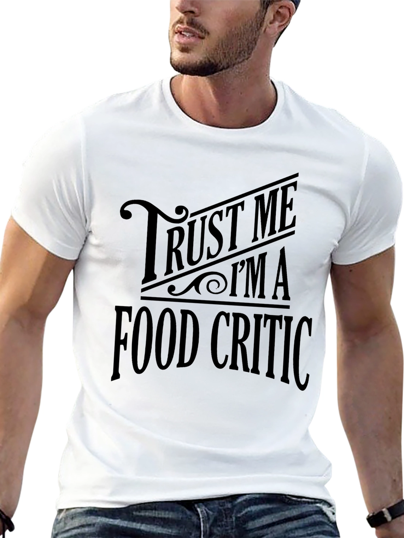 Black Trust Me I'm a Food Critic T-Shirt view 13