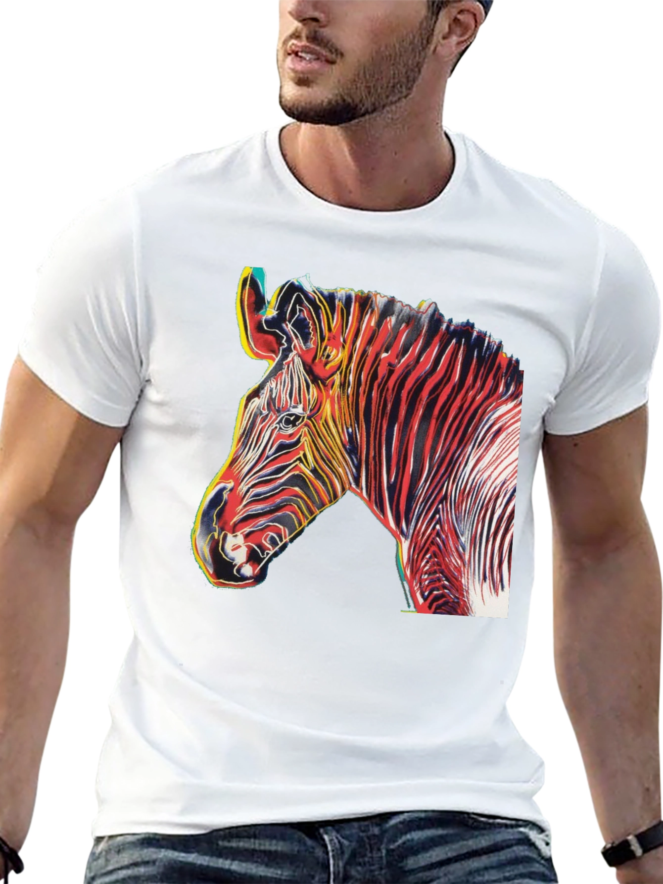 Black Zebra Art Graphic T-Shirt view 13