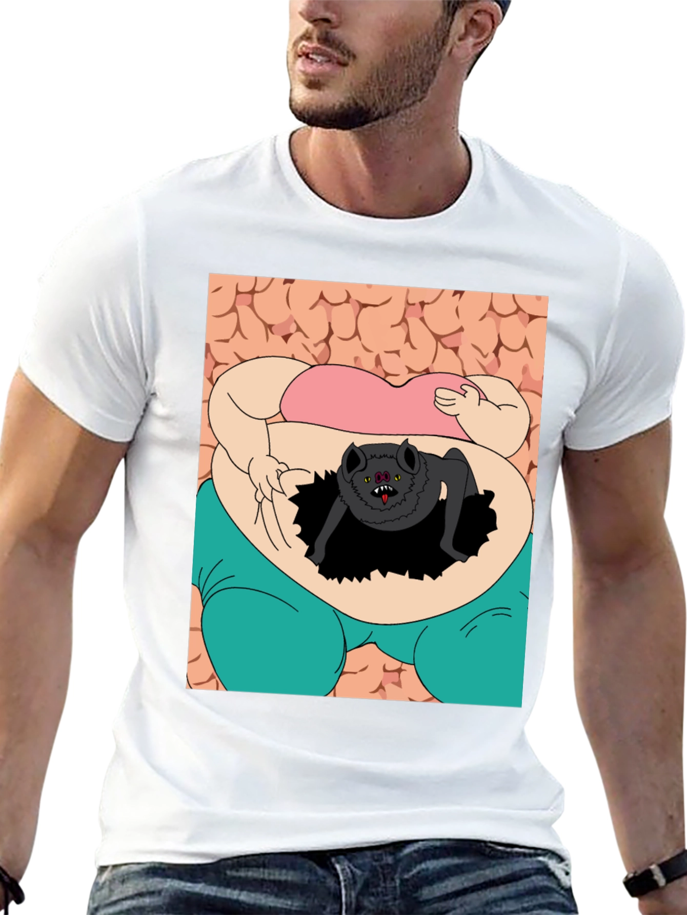 Black Cartoon Creature T-Shirt view 13