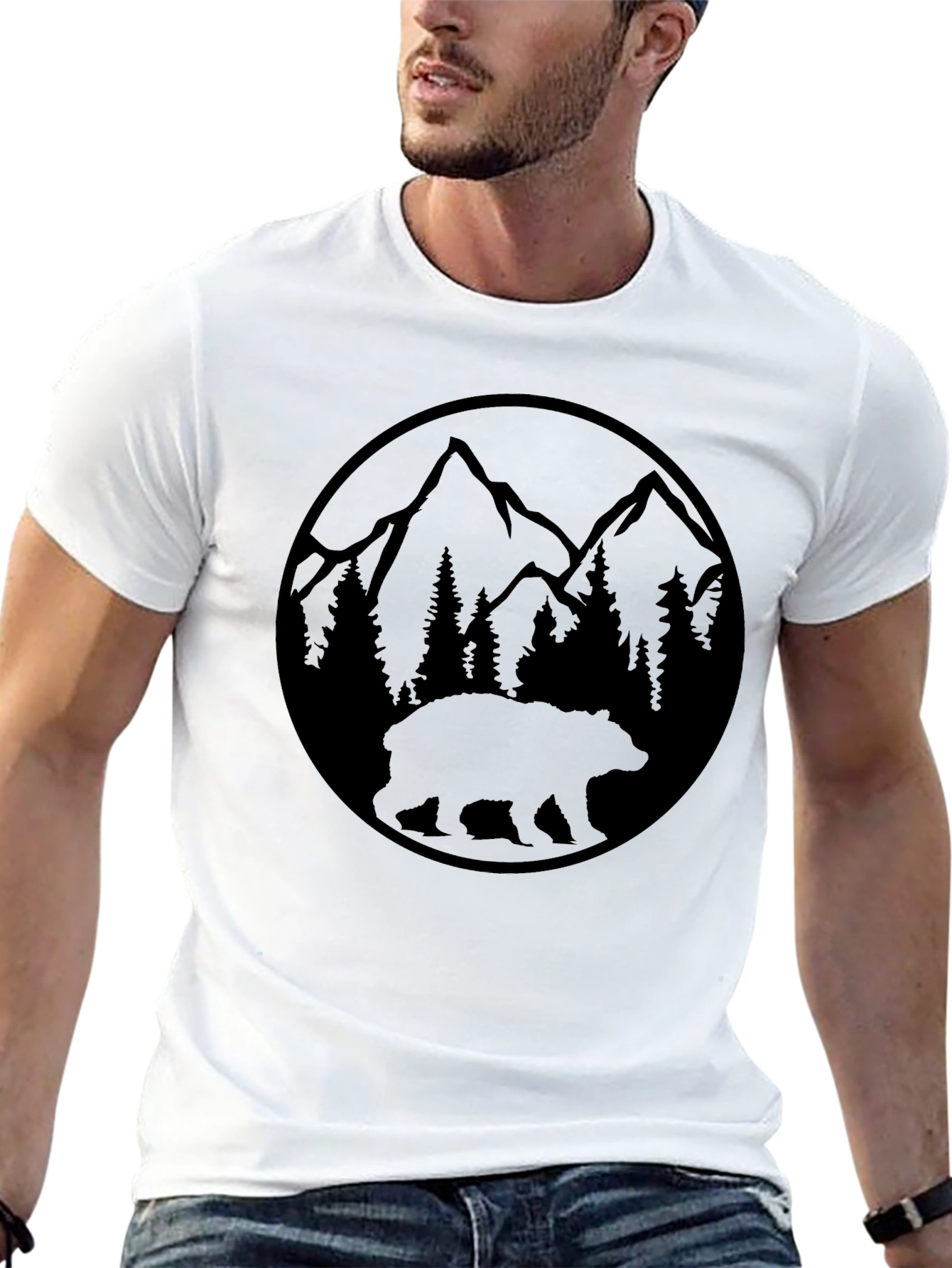 Black Bear Mountain Graphic Tee - Nature Lover's T-Shirt view 13