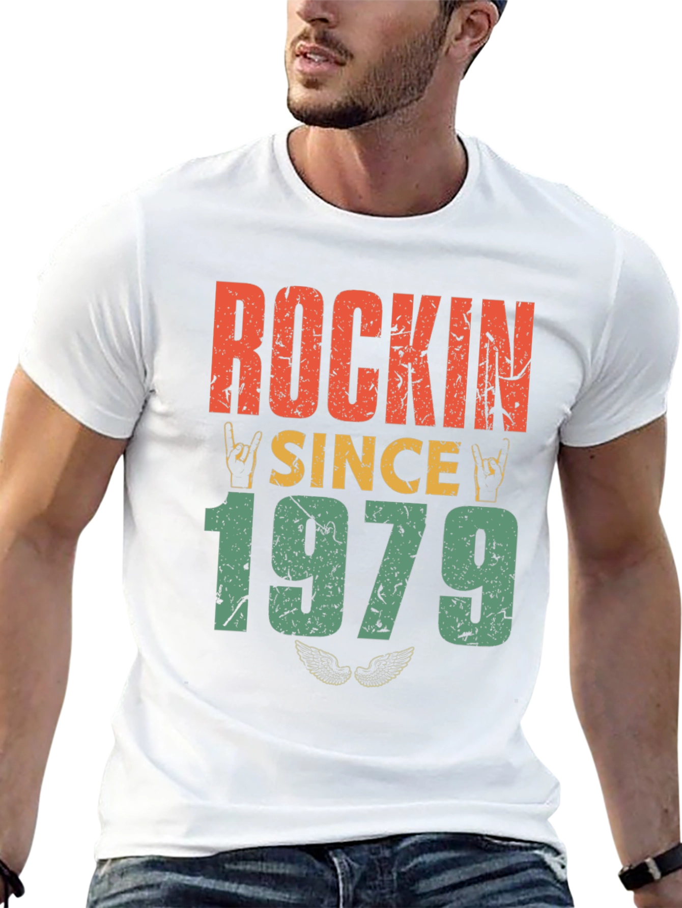 Black Rockin Since 1979 Retro T-Shirt view 13