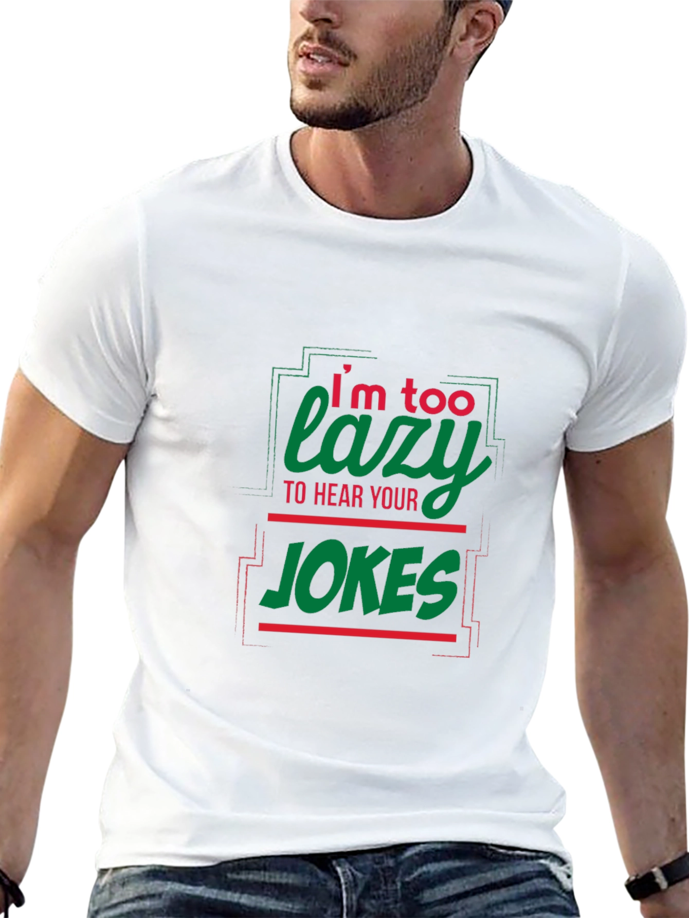 Black Lazy Jokes Graphic Tee - Black view 13
