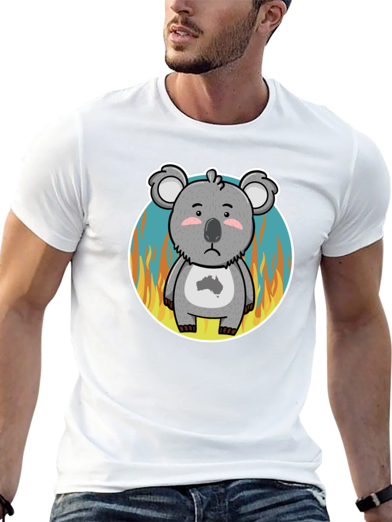 Distressed Koala Australia Bushfire Awareness T-Shirt - 13
