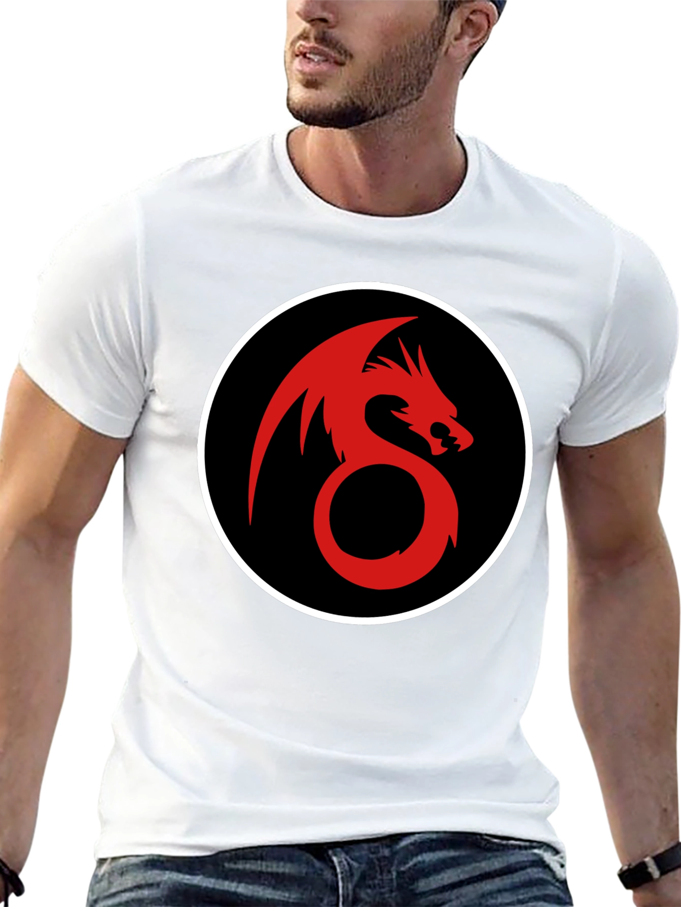 Black Dragon Circle Graphic Tee view 13
