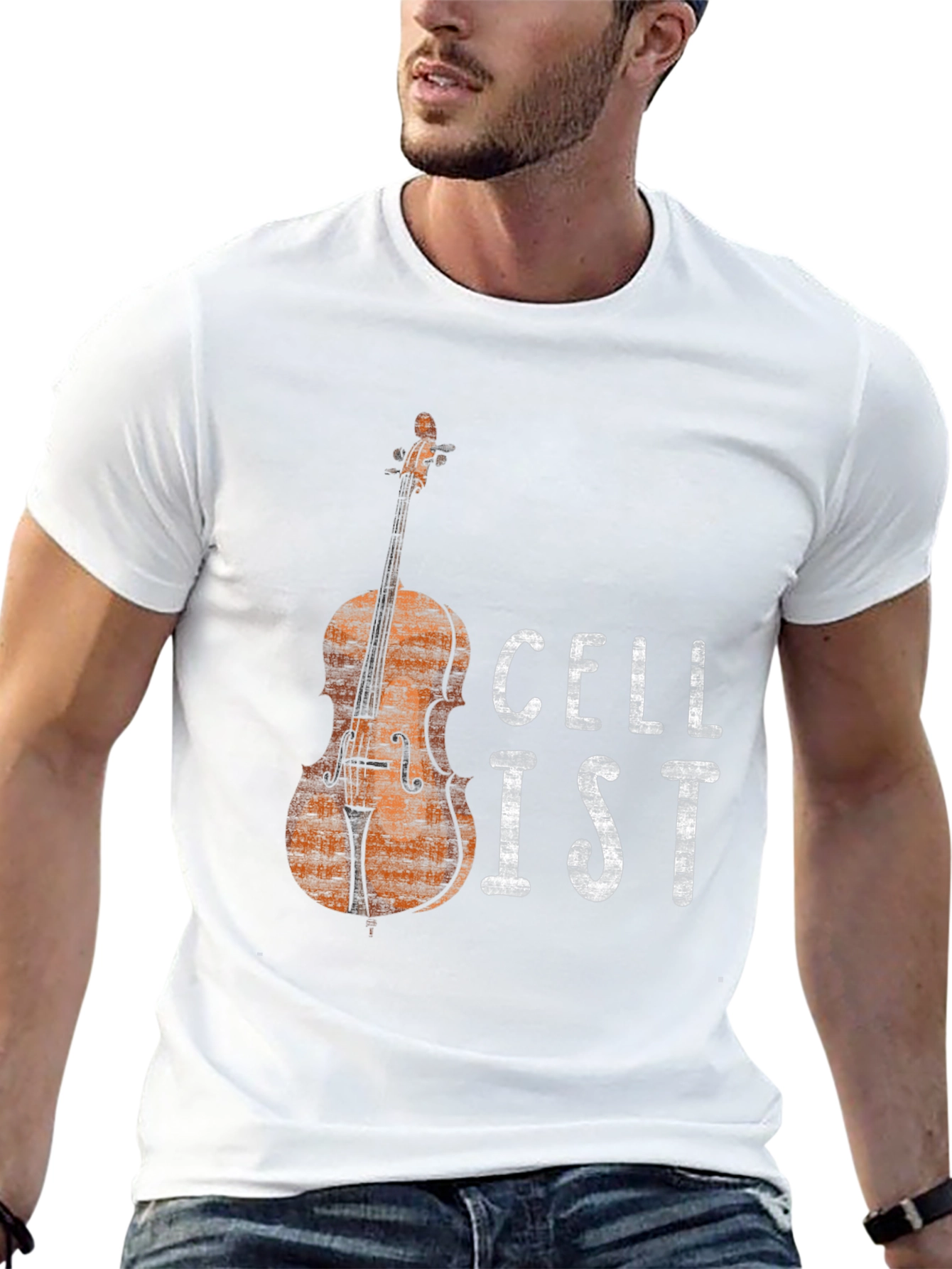 Black Cellist Graphic Tee - Musician T-Shirt view 13