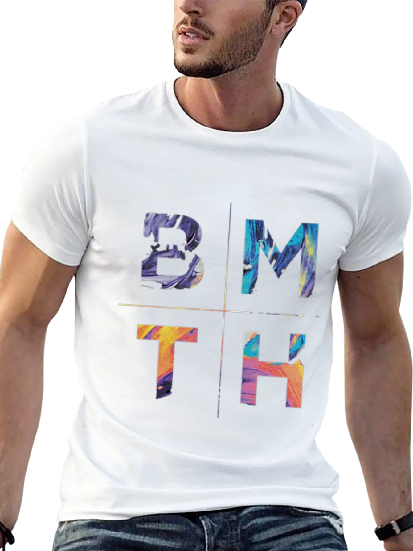 Black BMTH Colorful Graphic Tee view 13
