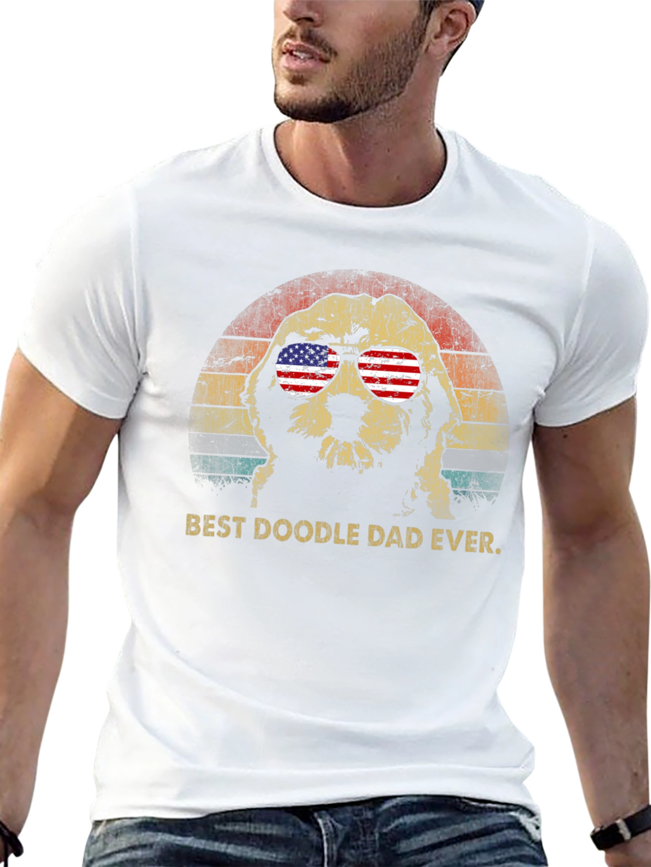 Black Best Doodle Dad Ever T-Shirt view 13
