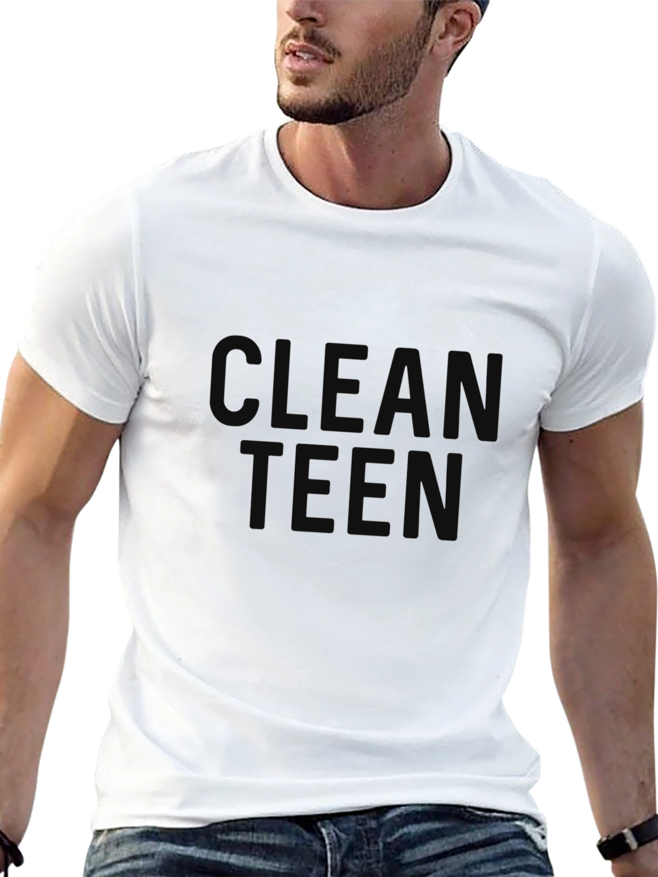 Black Clean Teen Graphic Tee - Classic Black T-Shirt view 13