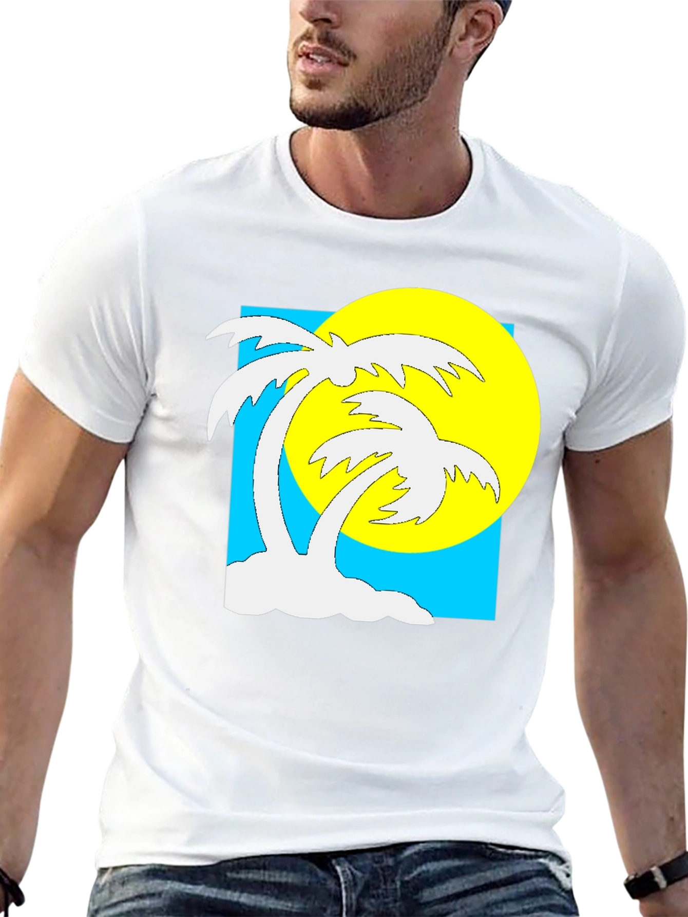 Black Tropical Palm Tree Graphic T-Shirt - Summer Vibes view 13