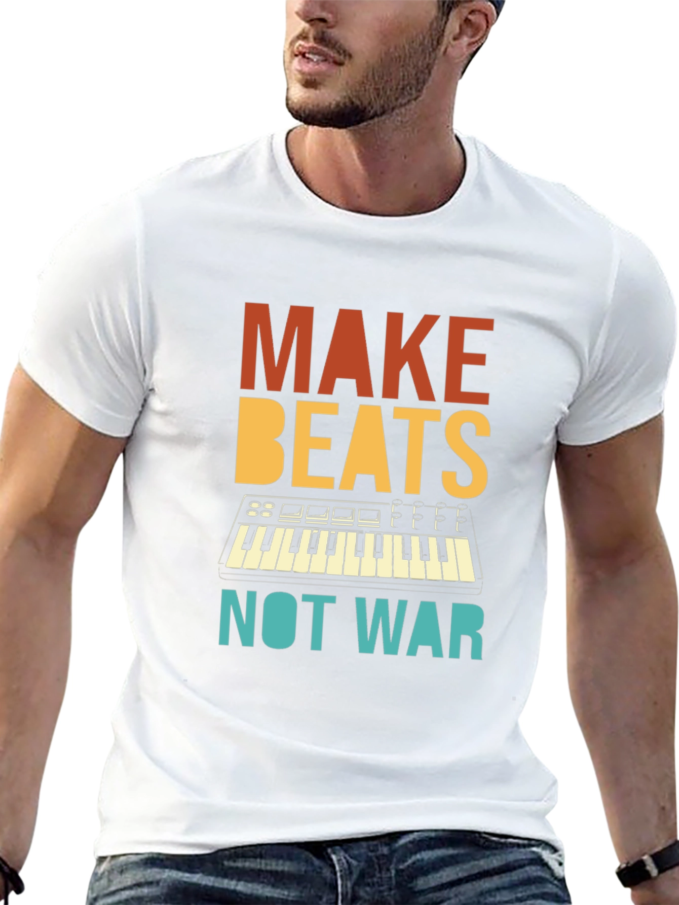 Black Make Beats Not War Graphic T-Shirt view 13