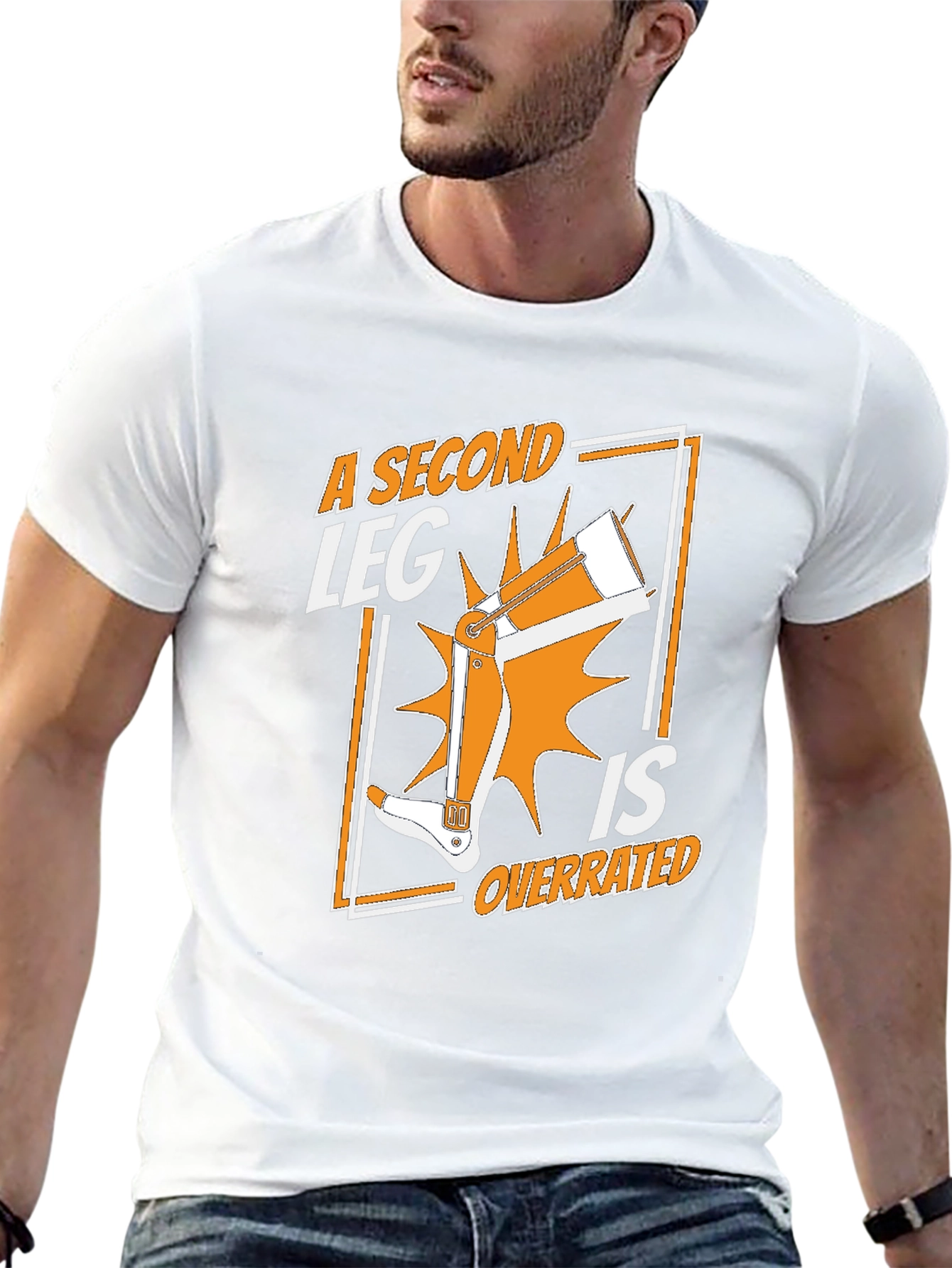 Black A Second Leg Is Overrated Graphic T-Shirt view 13