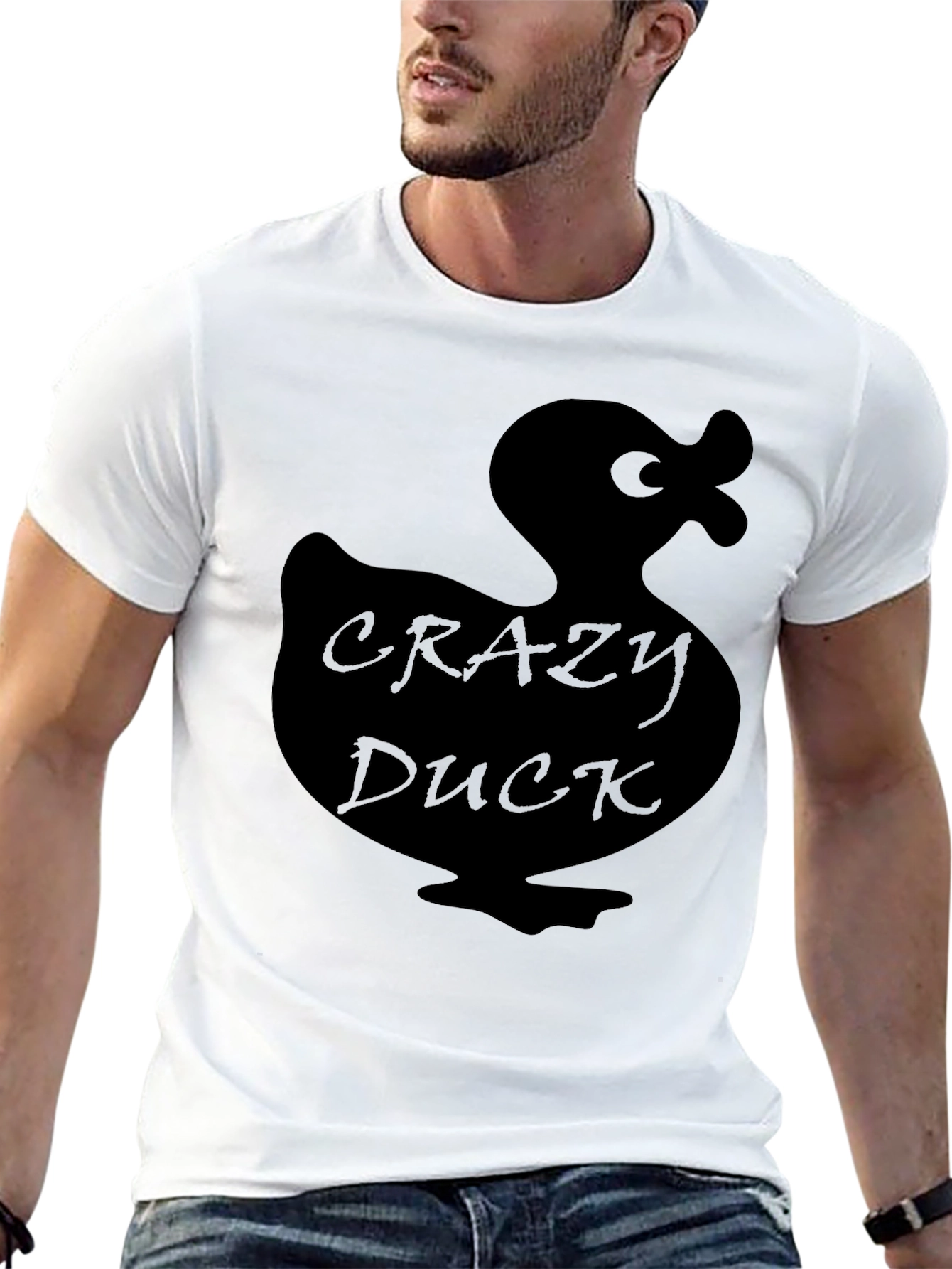Black Crazy Duck Black T-Shirt: Quirky & Fun Style view 13