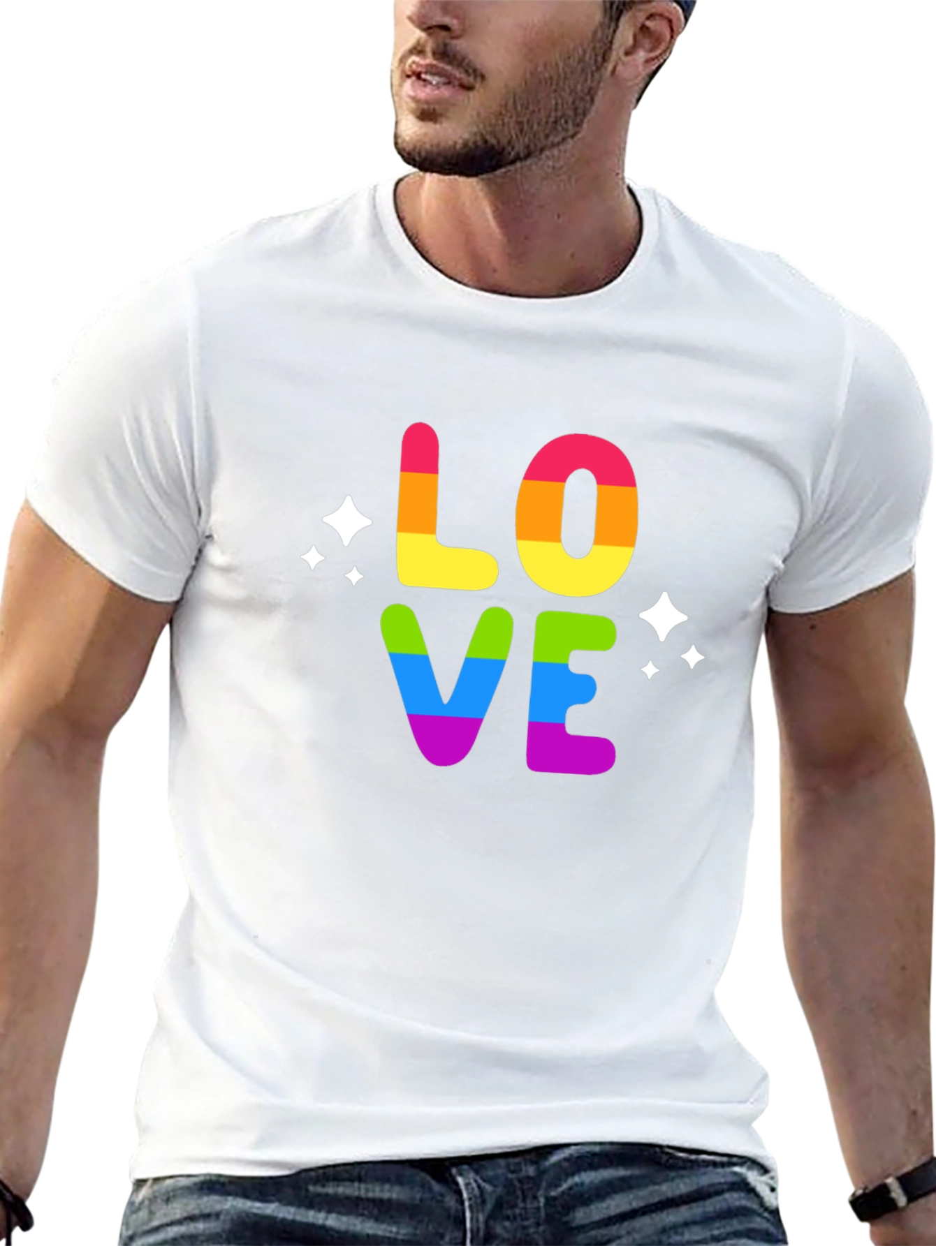 Black Rainbow LOVE Graphic T-Shirt view 13