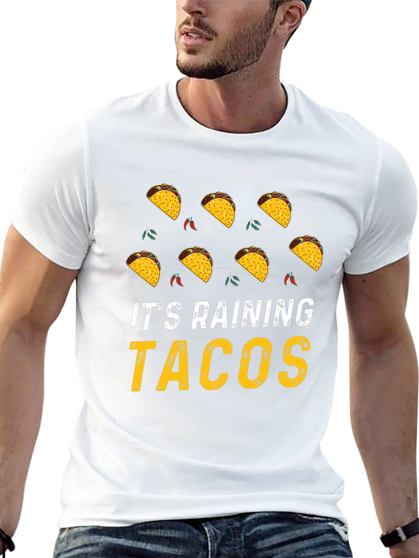 Black It's Raining Tacos Graphic T-Shirt view 13