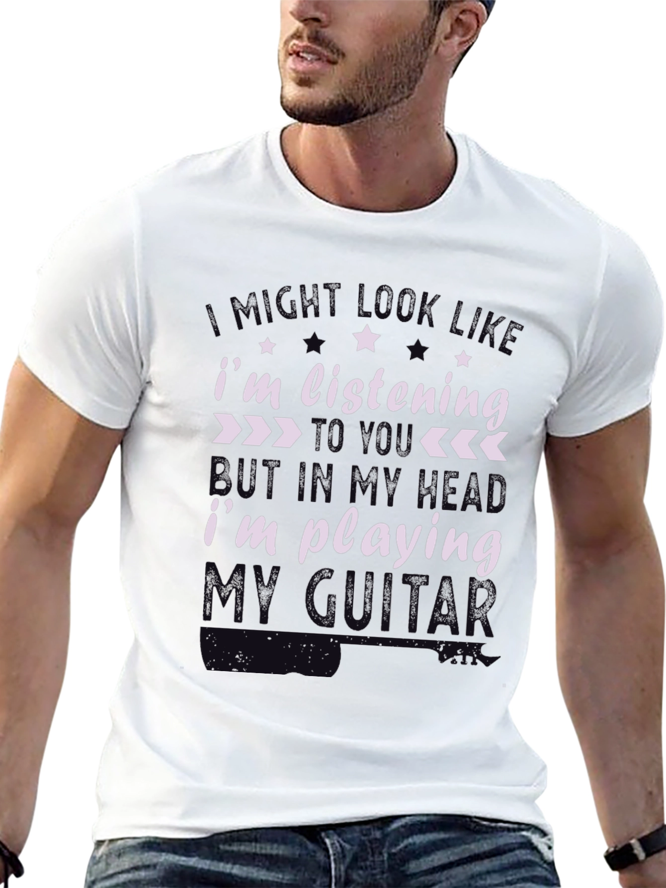 Black Musician T-Shirt: I'm Playing My Guitar view 13