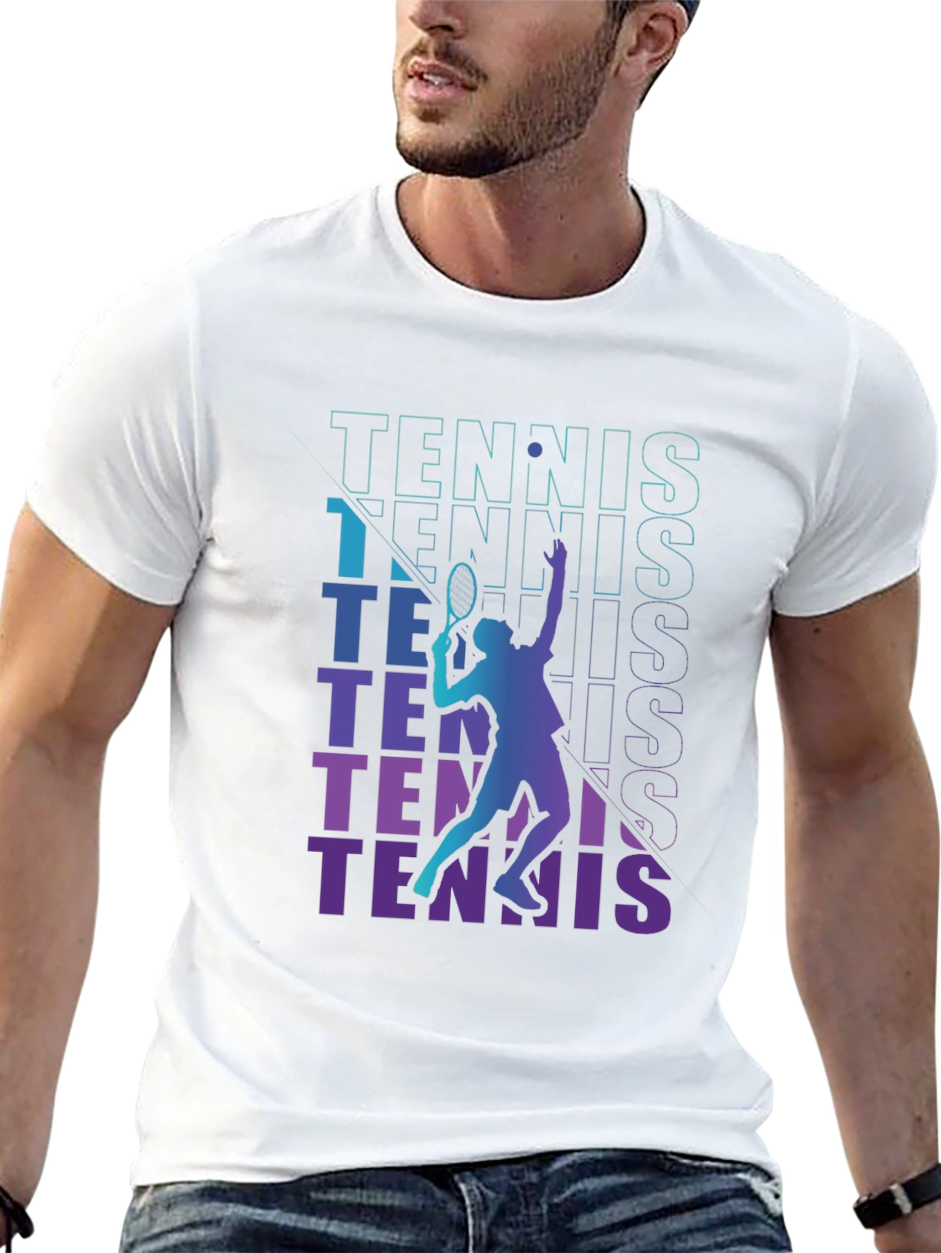 Black Tennis Player Graphic T-Shirt view 13