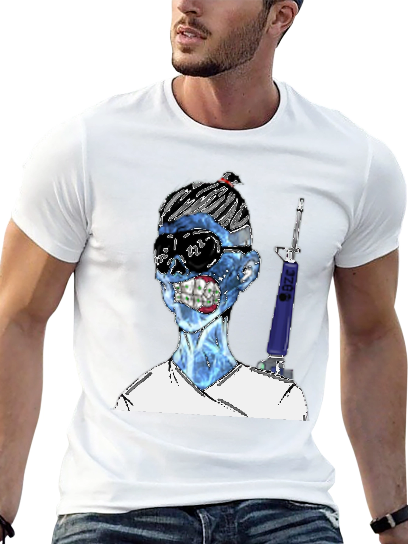 Black Zombie Nurse Graphic T-Shirt - Unique Design view 13