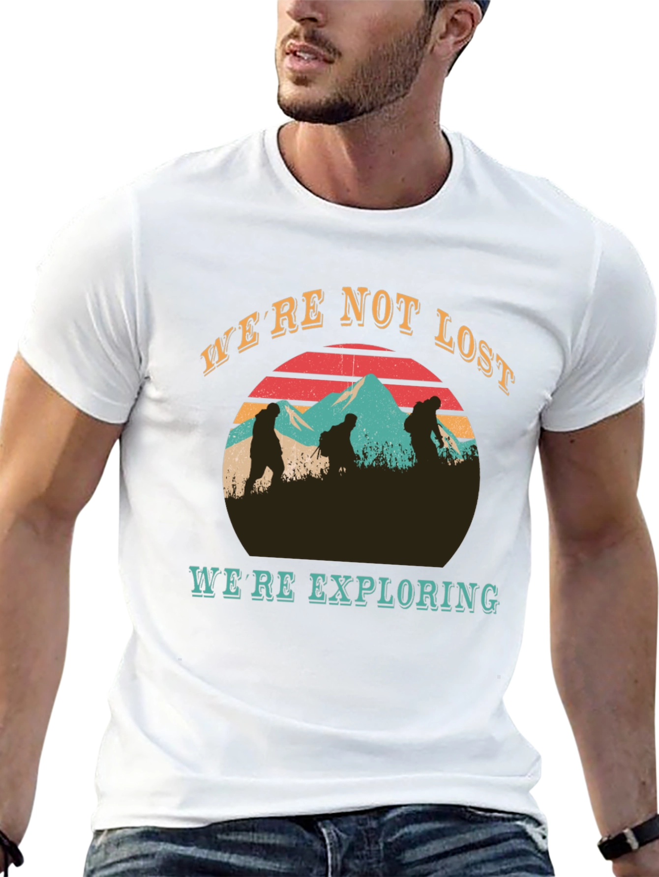 Black We're Not Lost T-Shirt - Hiking Adventure Tee view 13