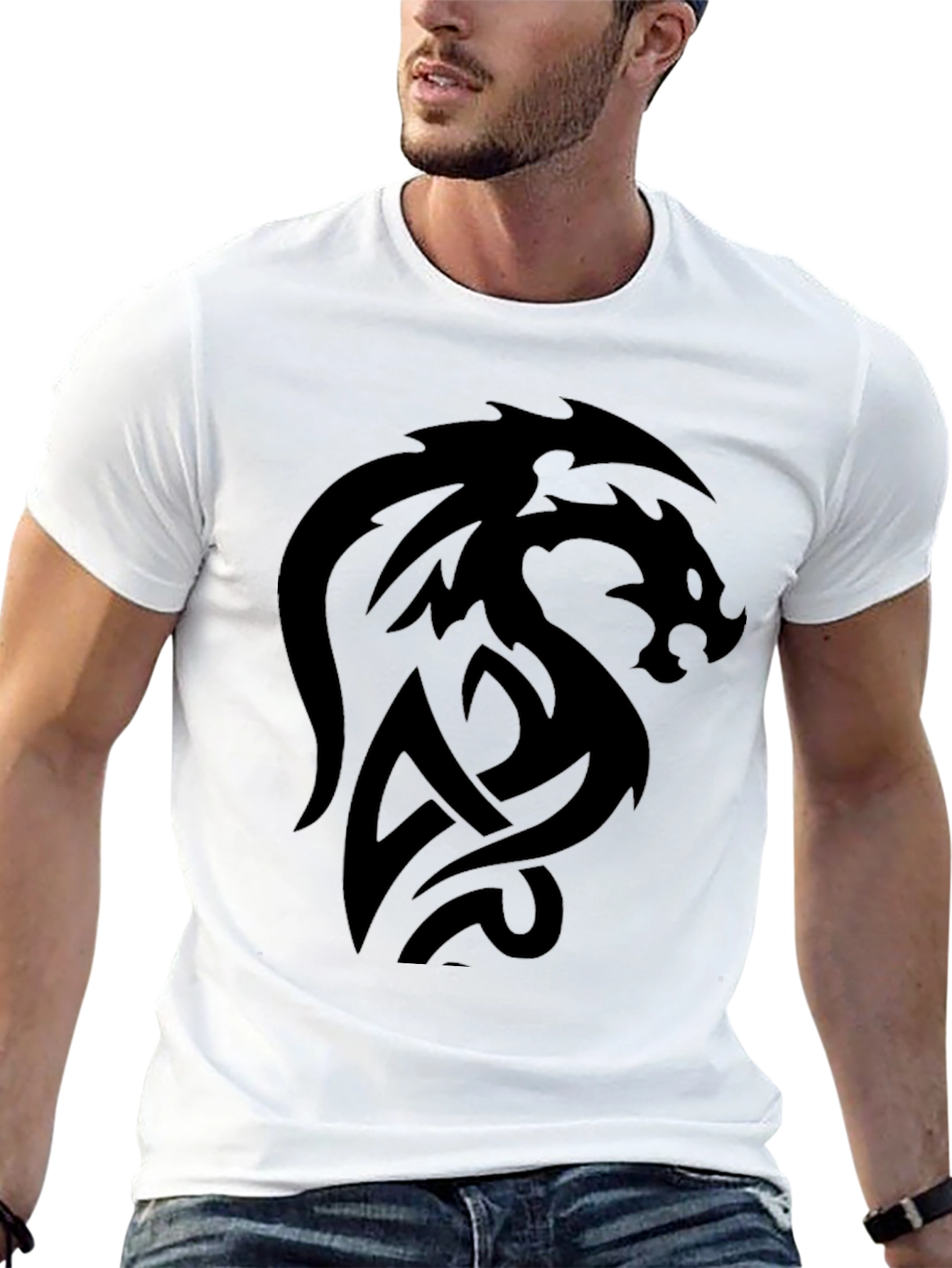 Black Dragon Graphic Black T-Shirt - Men's Short Sleeve view 13