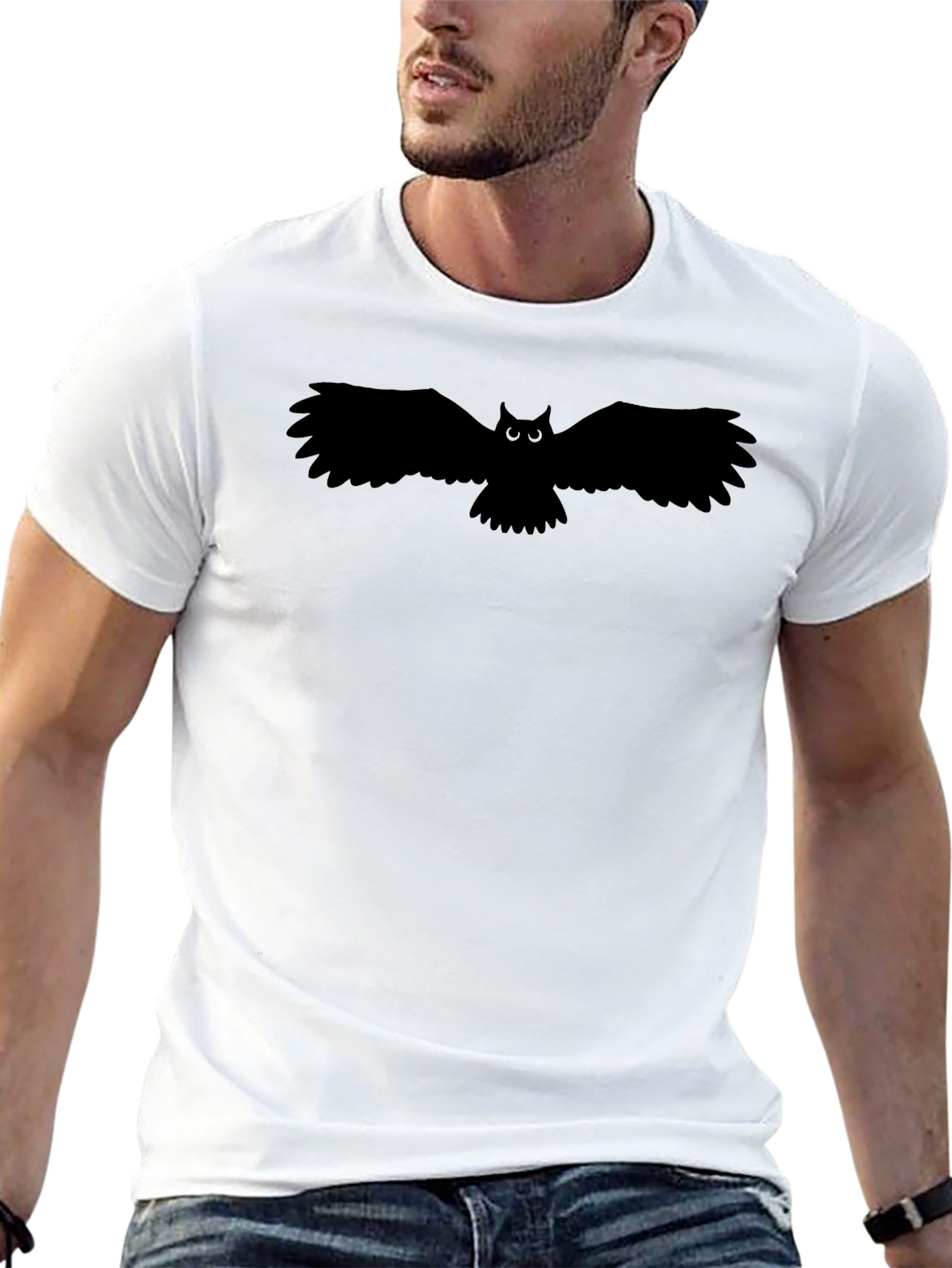 Black Black Owl Graphic T-Shirt view 13