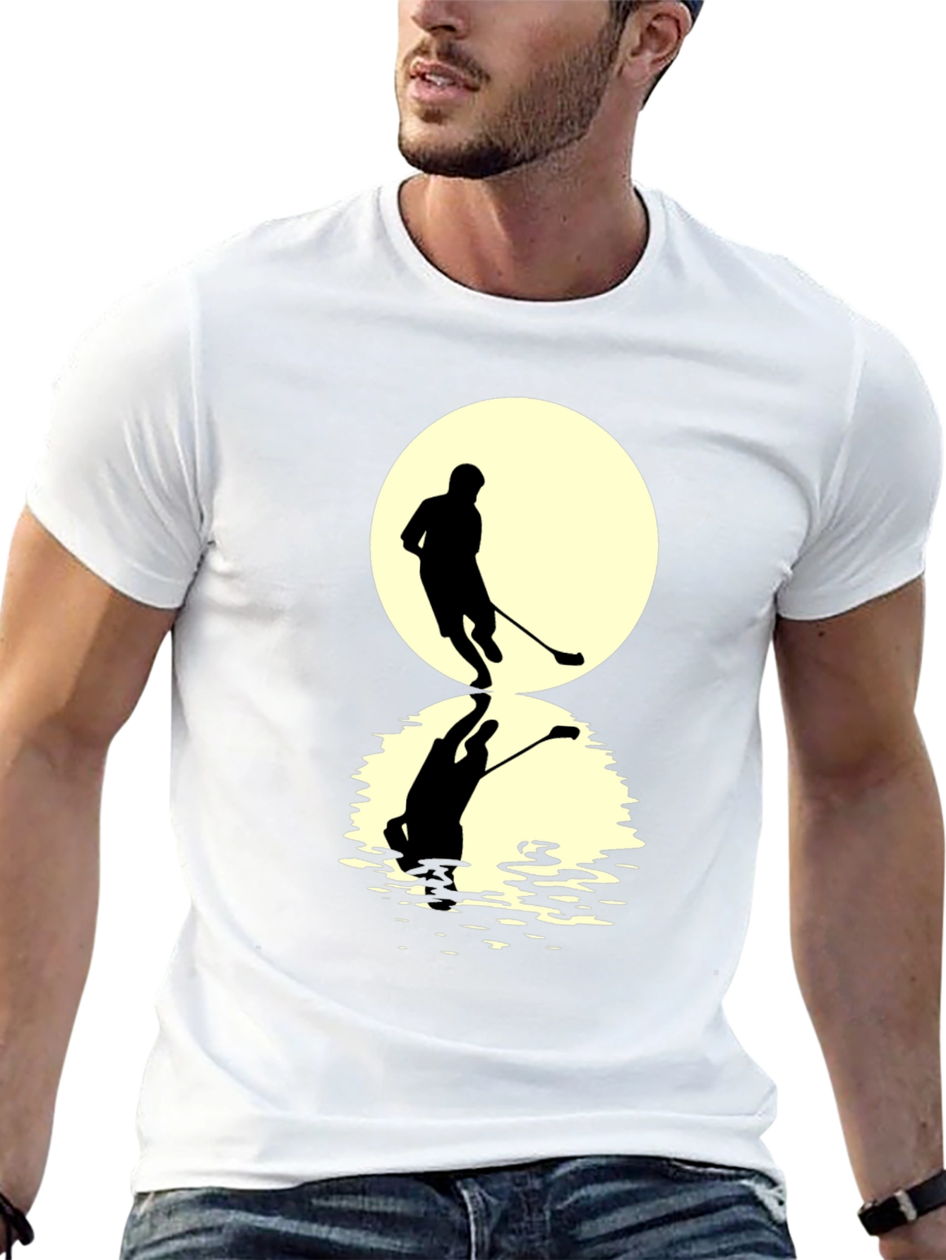 Black Hockey Player Graphic T-Shirt view 13