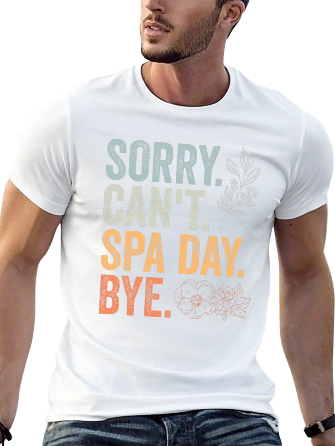 Black Sorry Can't Spa Day T-Shirt view 13