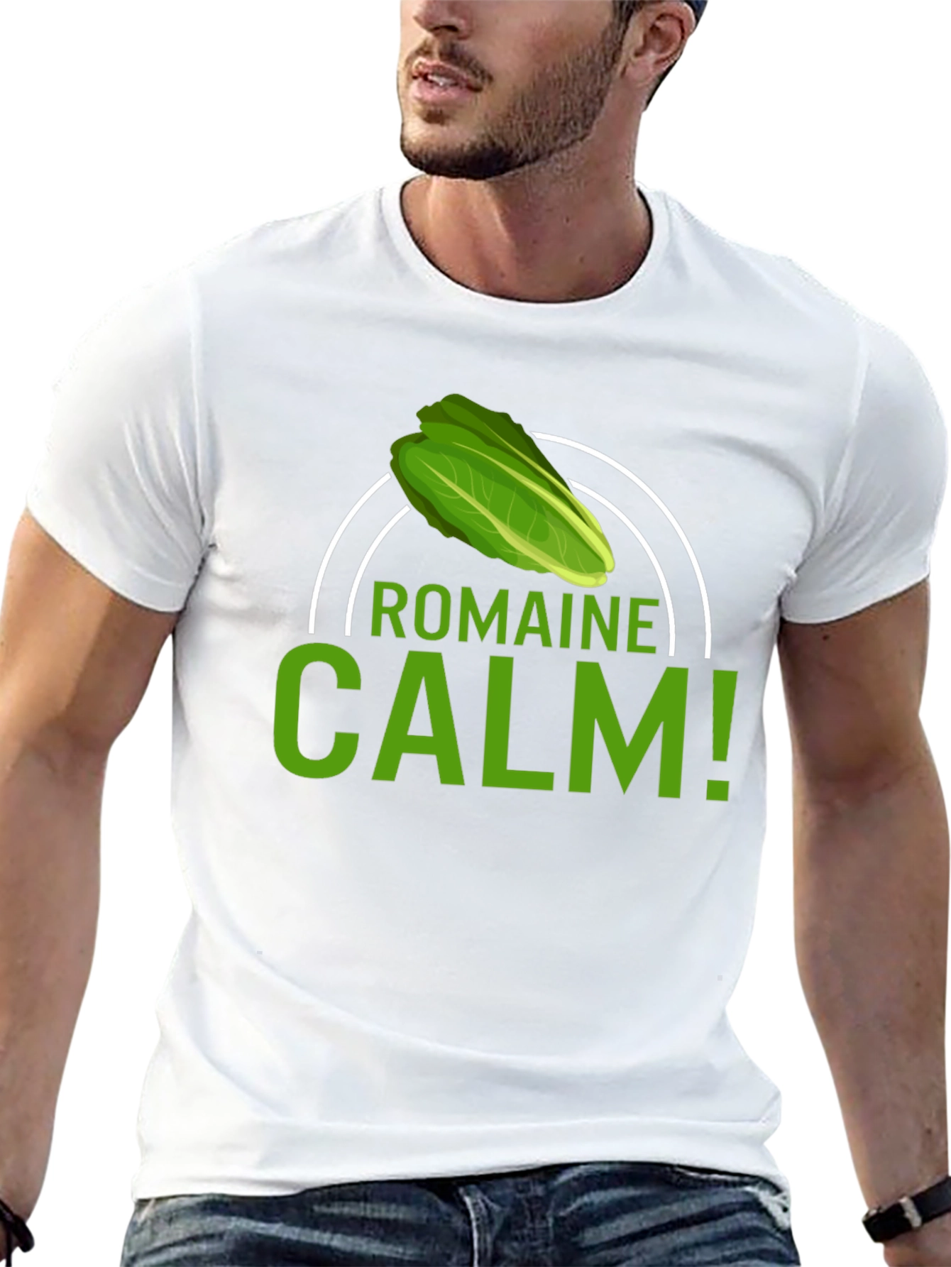 Black Romaine Calm T-Shirt - Funny Foodie Tee view 13