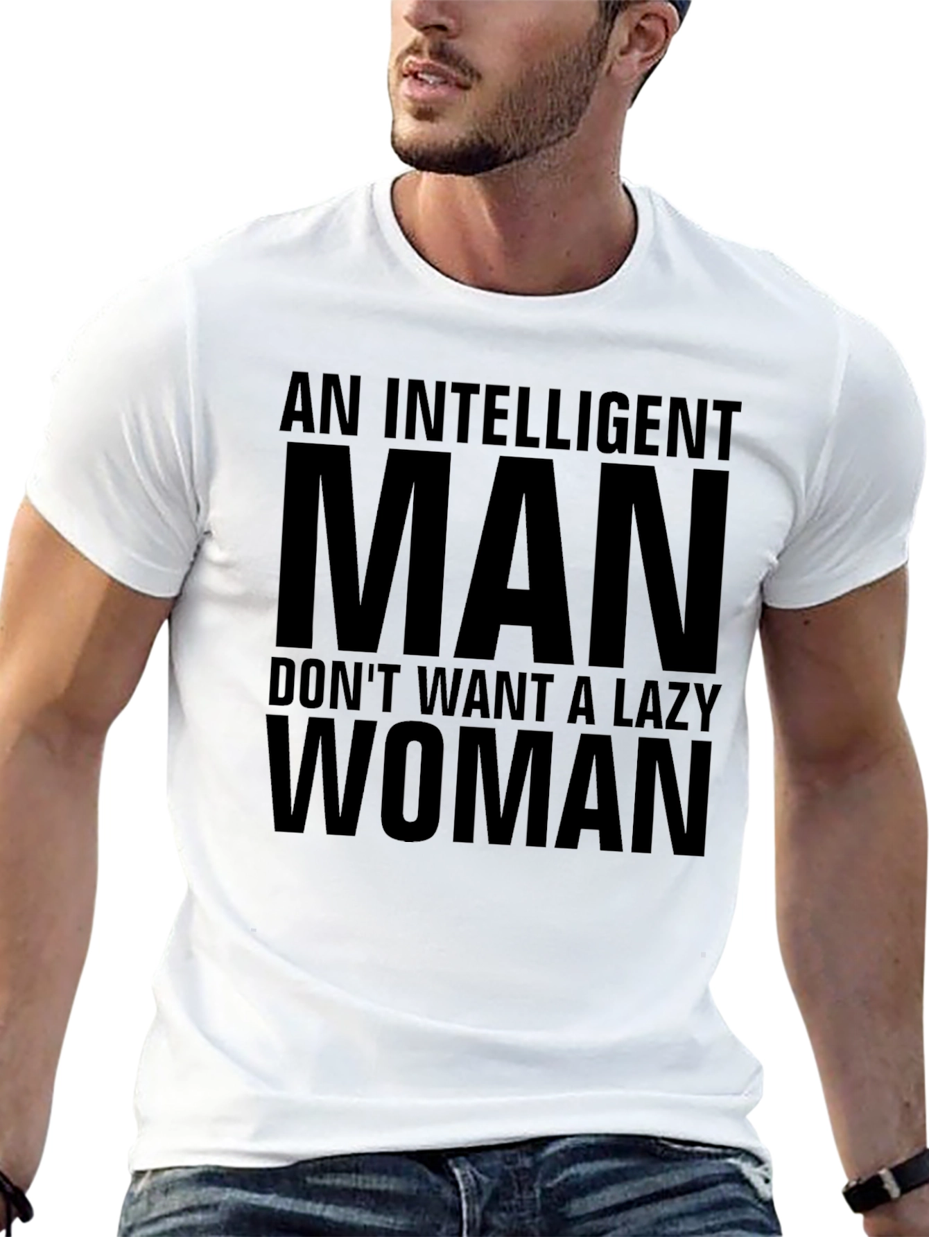 Black Intelligent Man T-Shirt: Funny Slogan Tee view 13