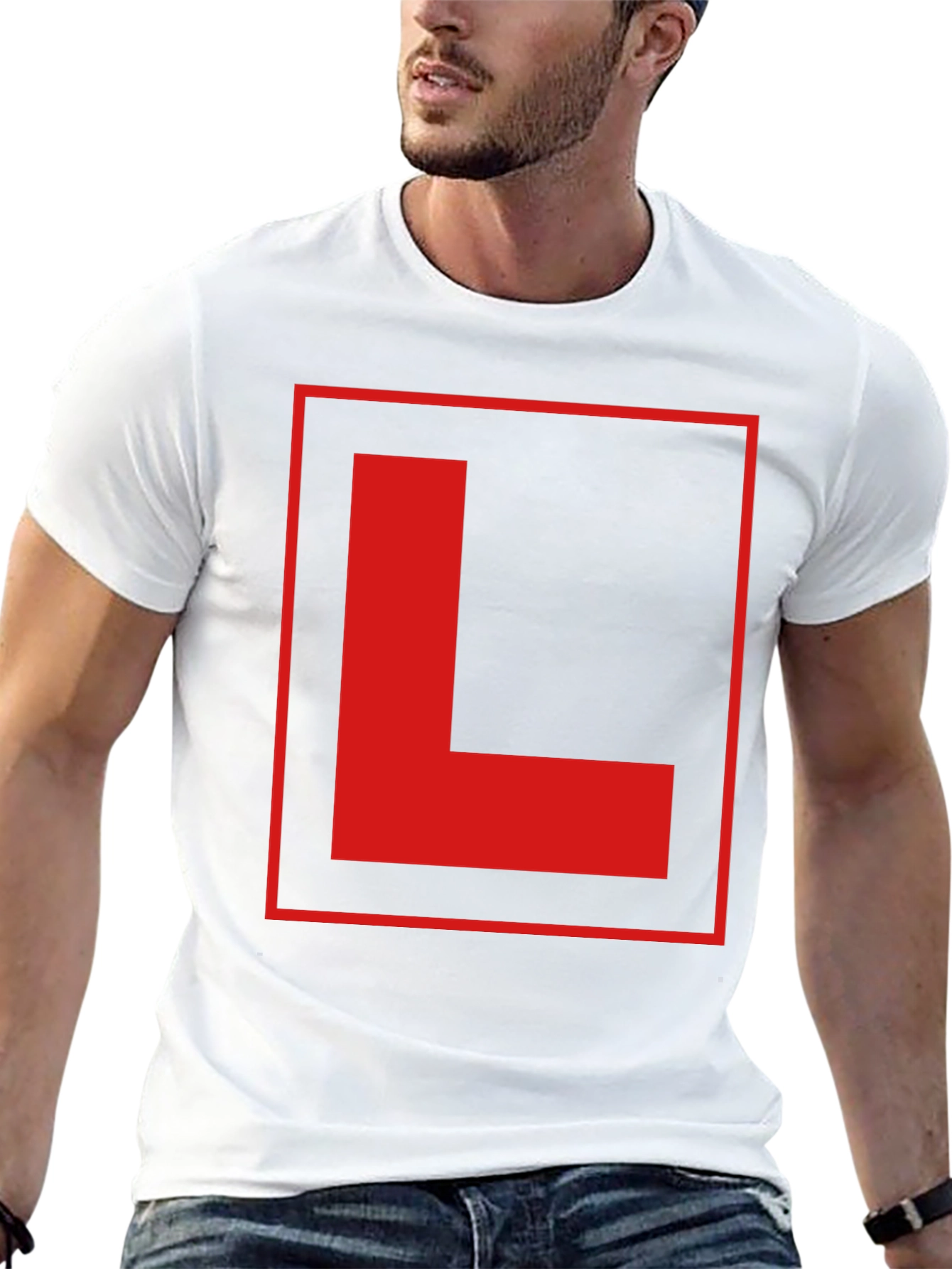 Black Red L Plate Graphic Black T-Shirt view 13