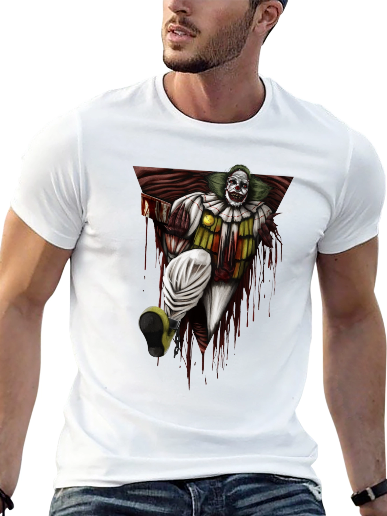 Black Killer Clown Graphic Tee - Horror T-Shirt view 13