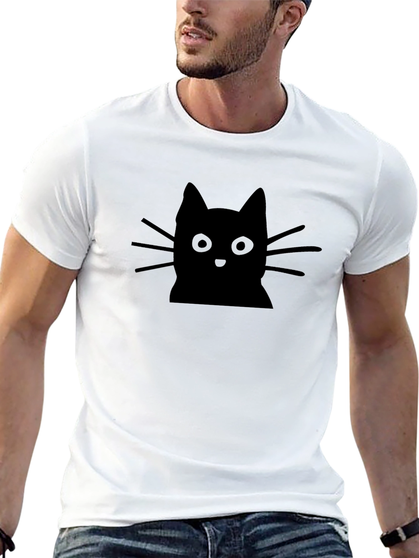 Black Black Cat Graphic Tee - Soft Cotton Blend view 13