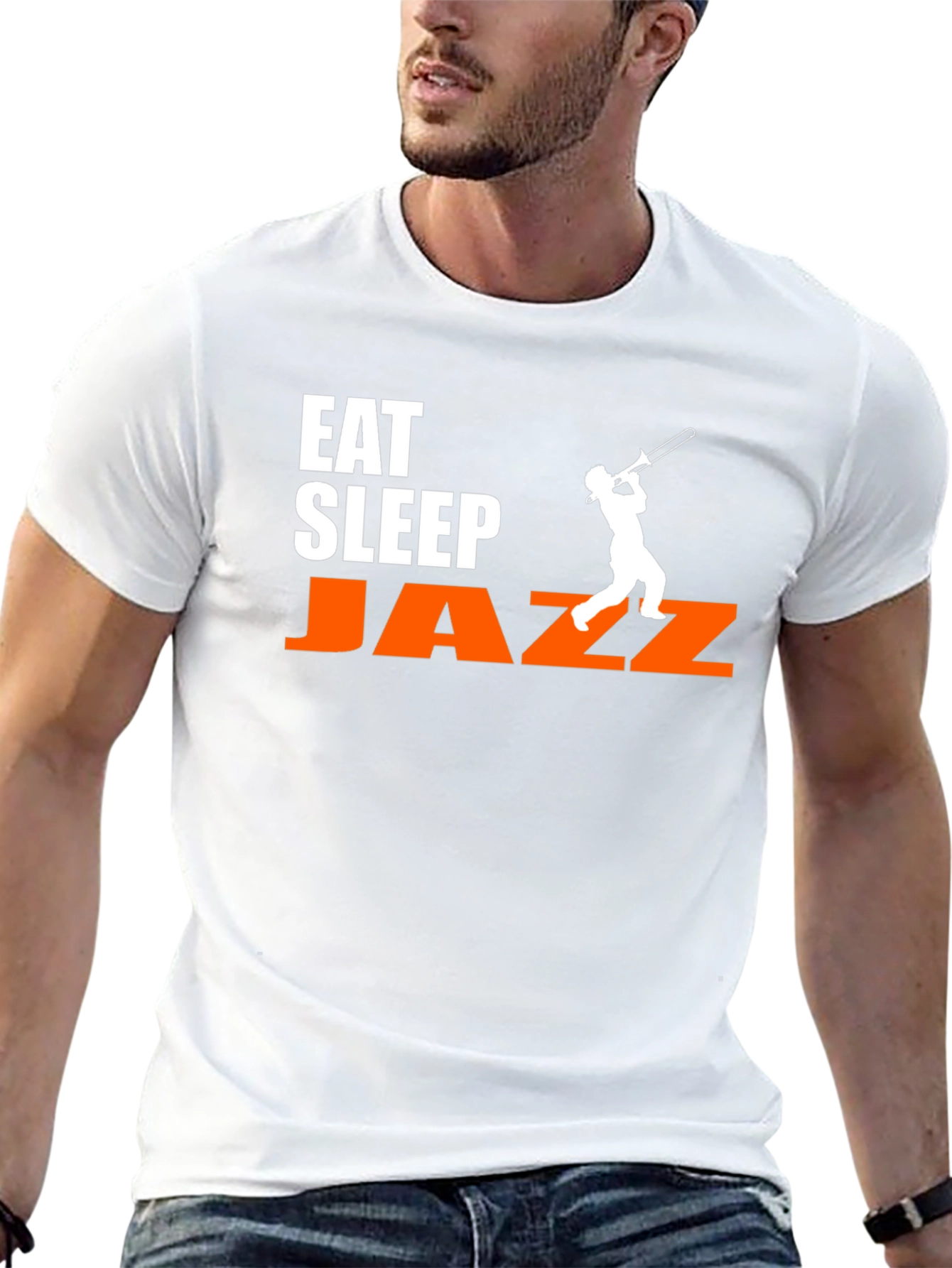 Black Eat Sleep Jazz T-Shirt - Trombone Player Tee view 13